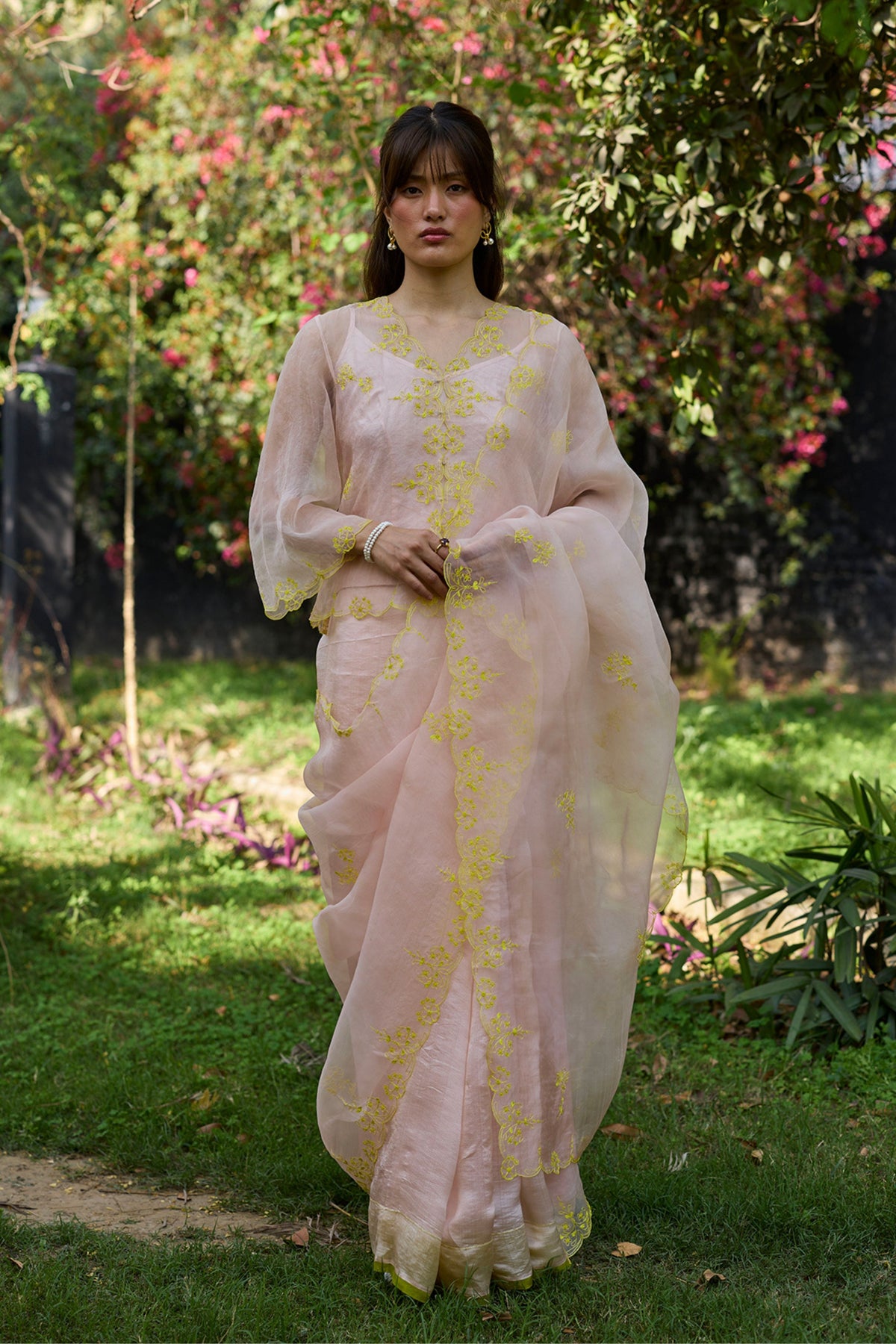First Light Pink Embroidered Blouse