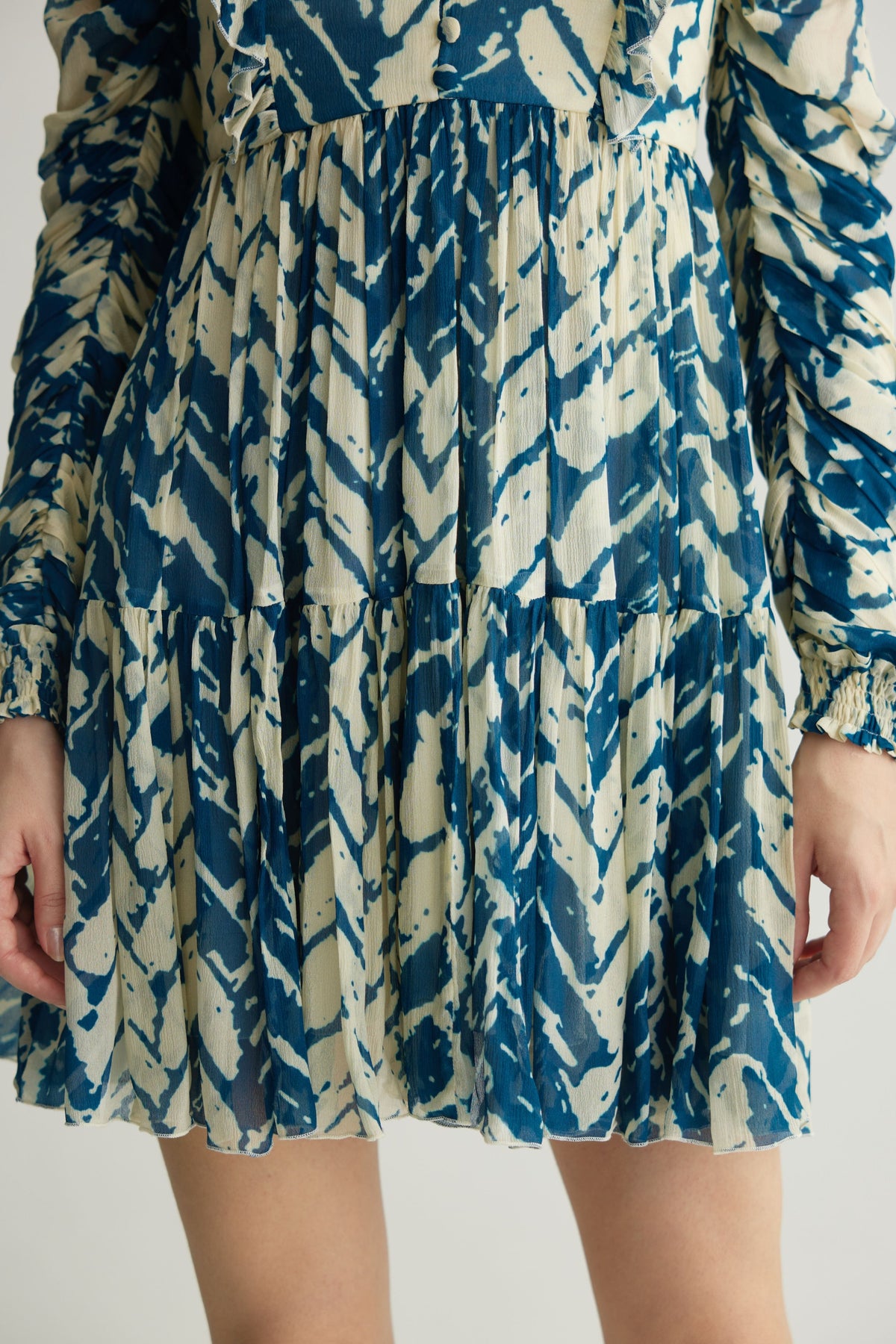 Blue Chevron Short Dress