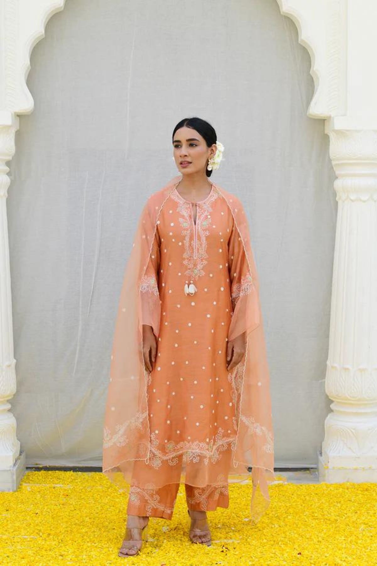 Peach Reef Long Kurta Set