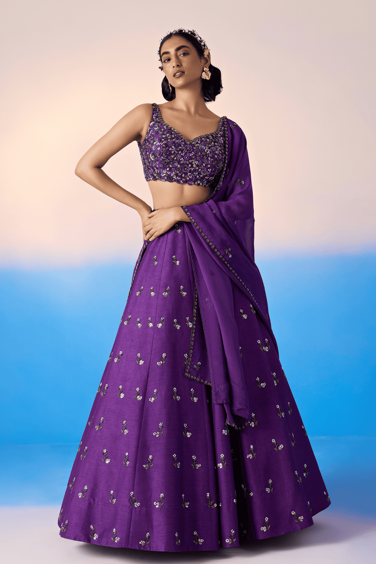 Royal Purple Lehenga Set