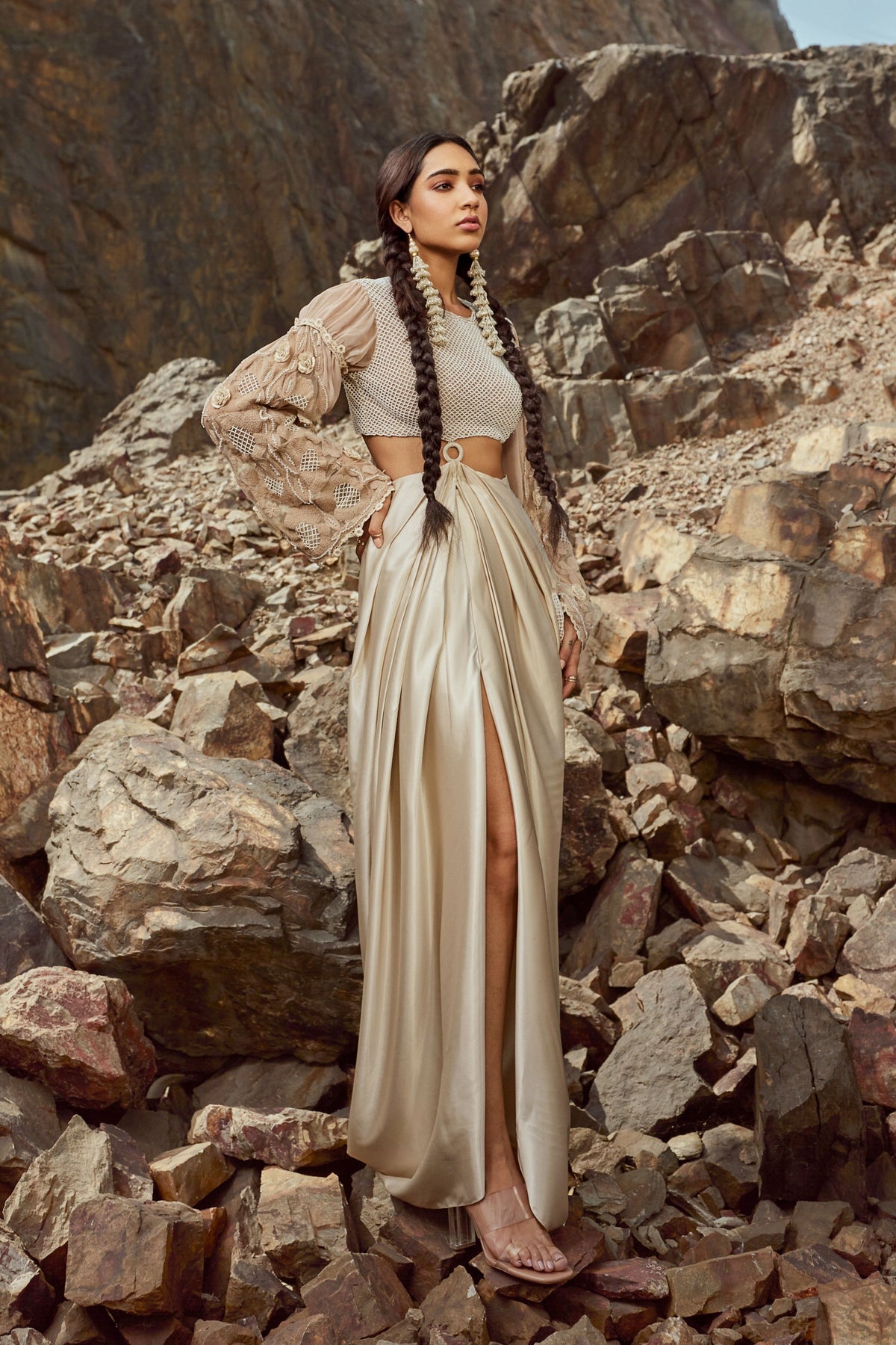 Dreamer Ivory
draped Gown