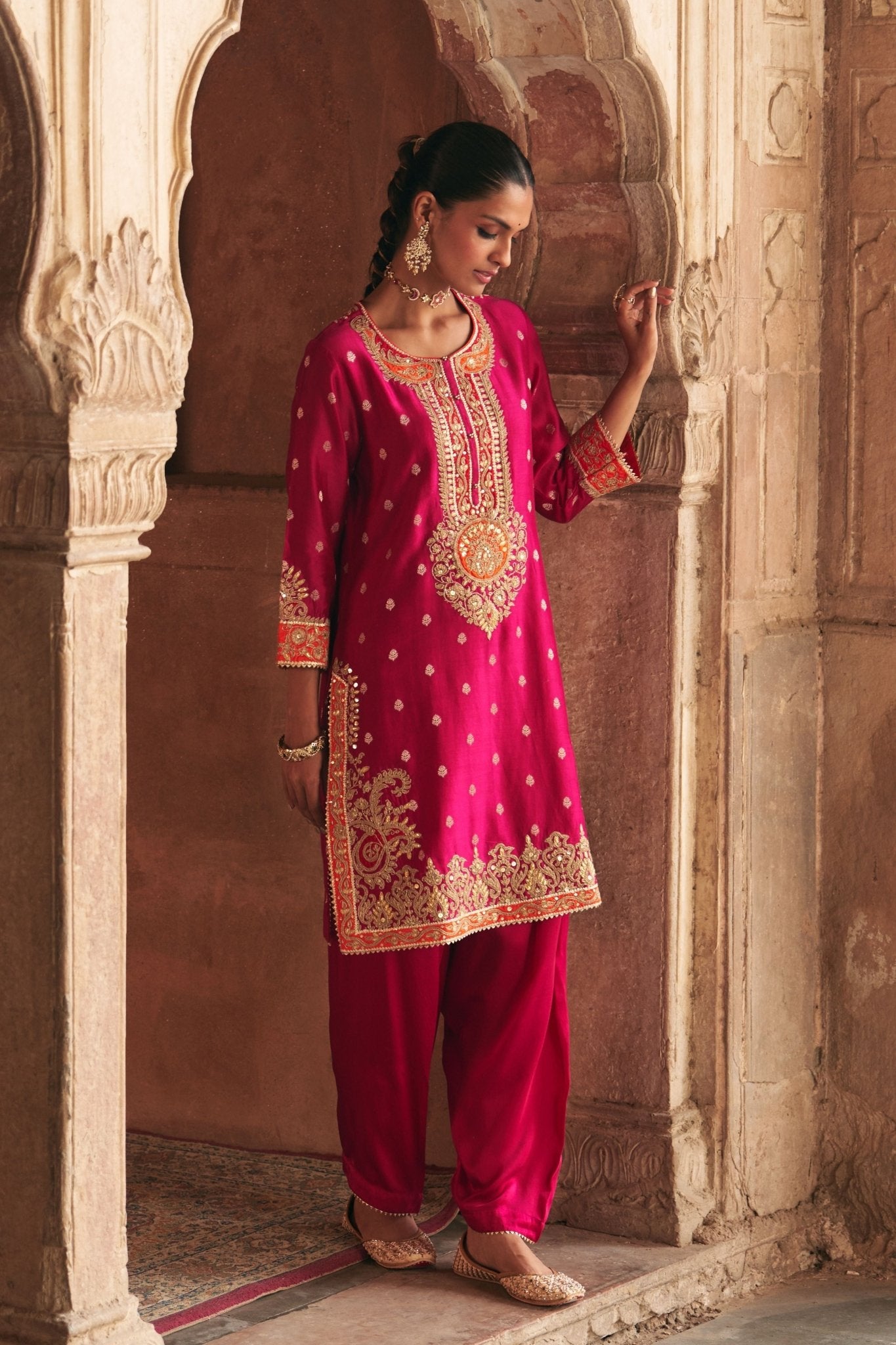 Anila Pink Kurta With Salwar - Sheetal Batra - Elahe