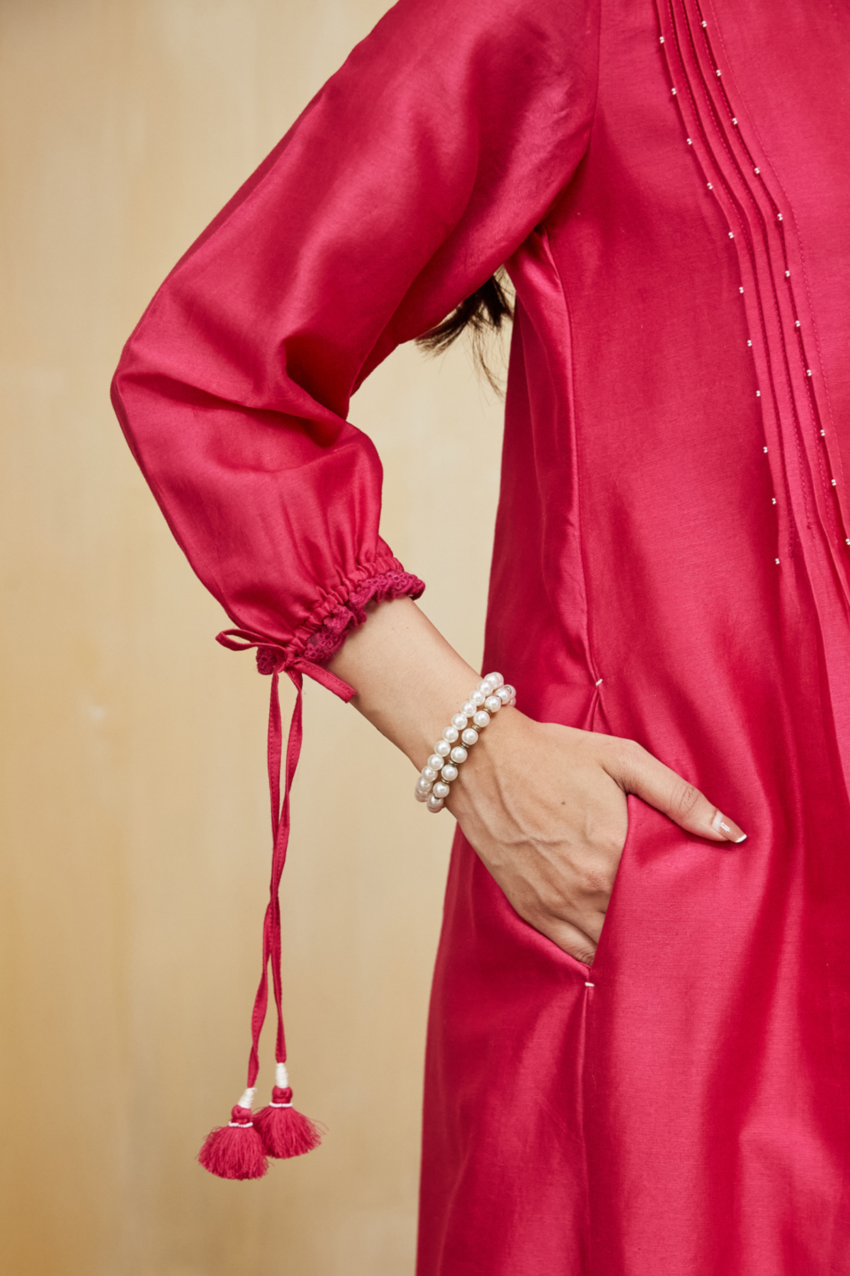 Pink Chanderi Aisha Dress