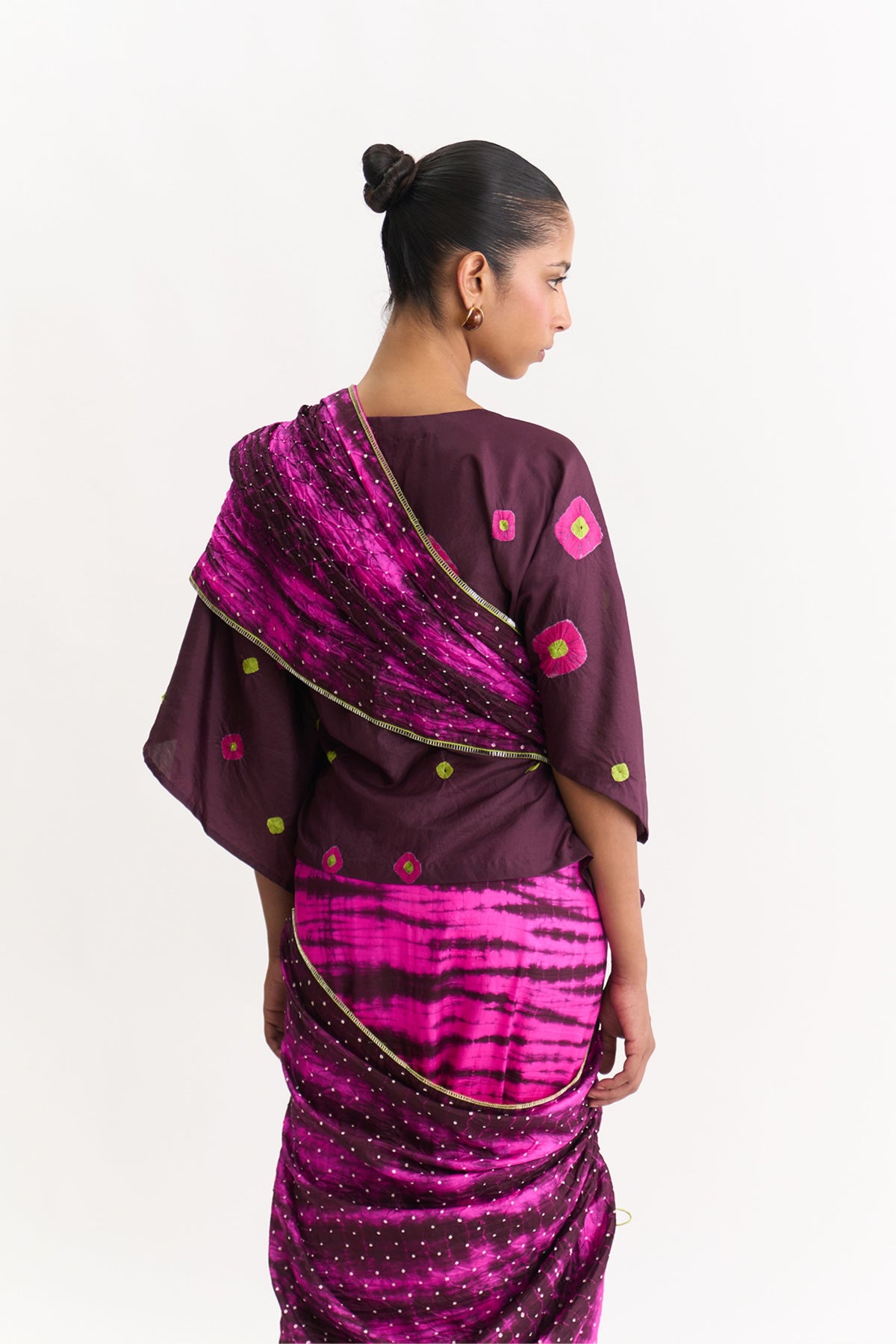 Mist Brown Rani Saree