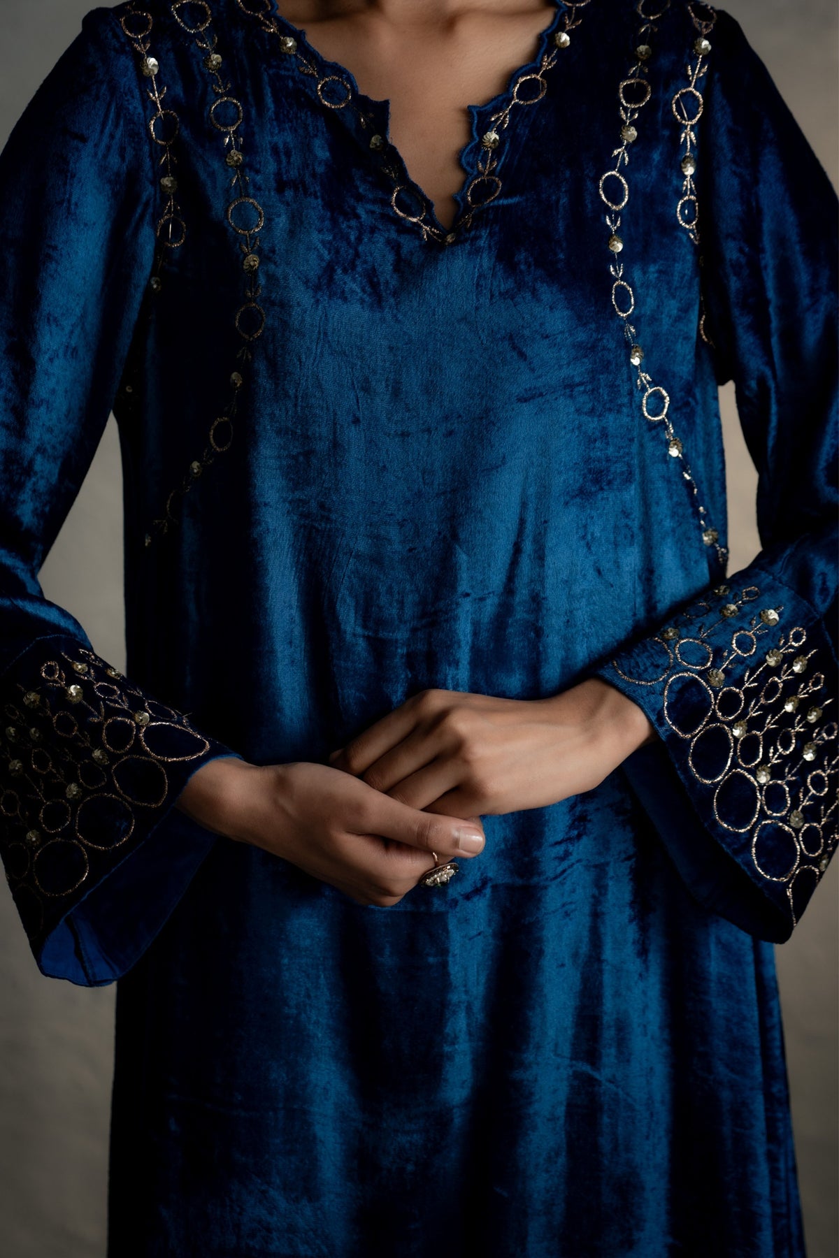 Phiran Style Velvet kurta Set