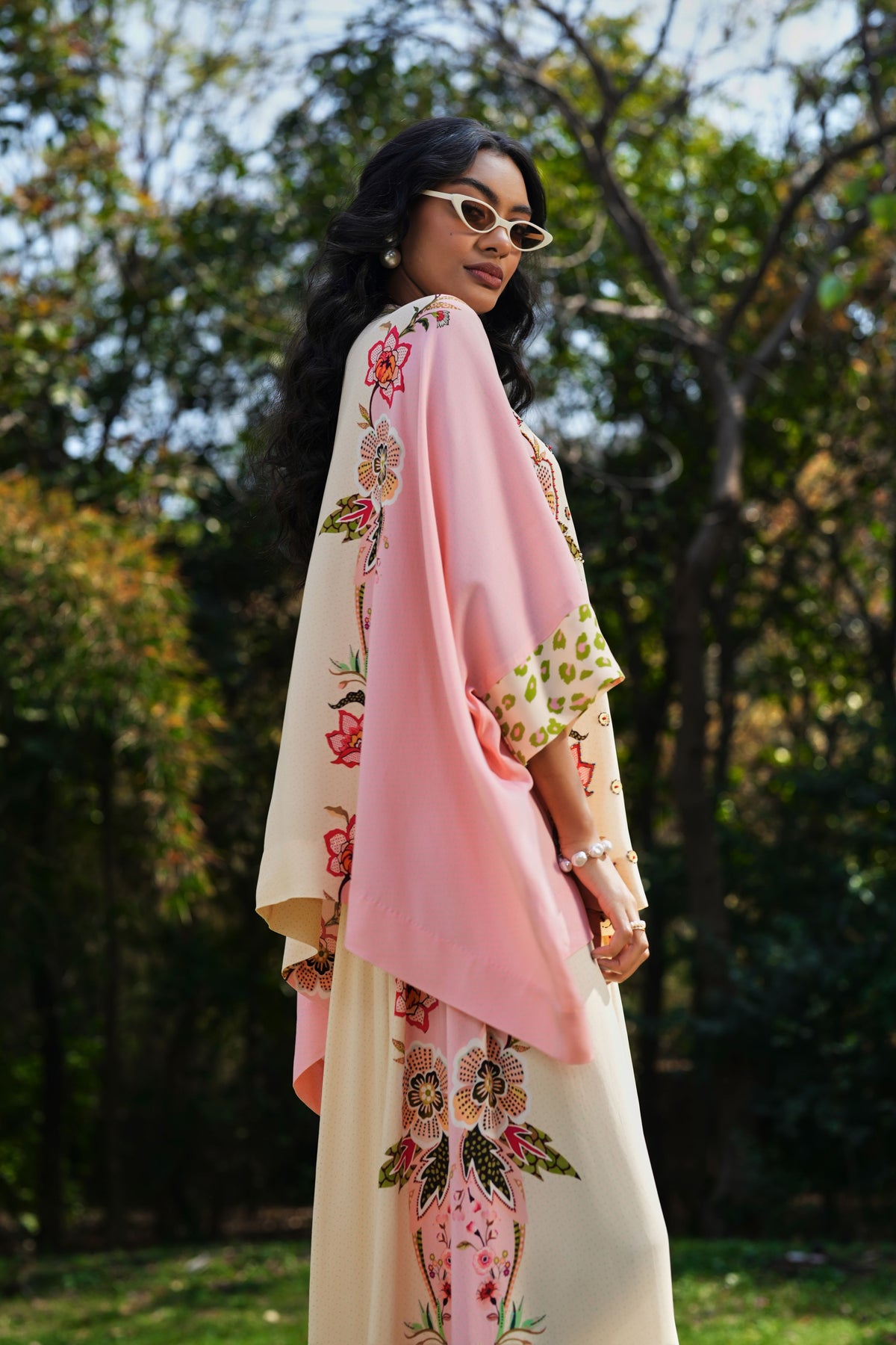 Percy Embroidered Cape With Pants Set