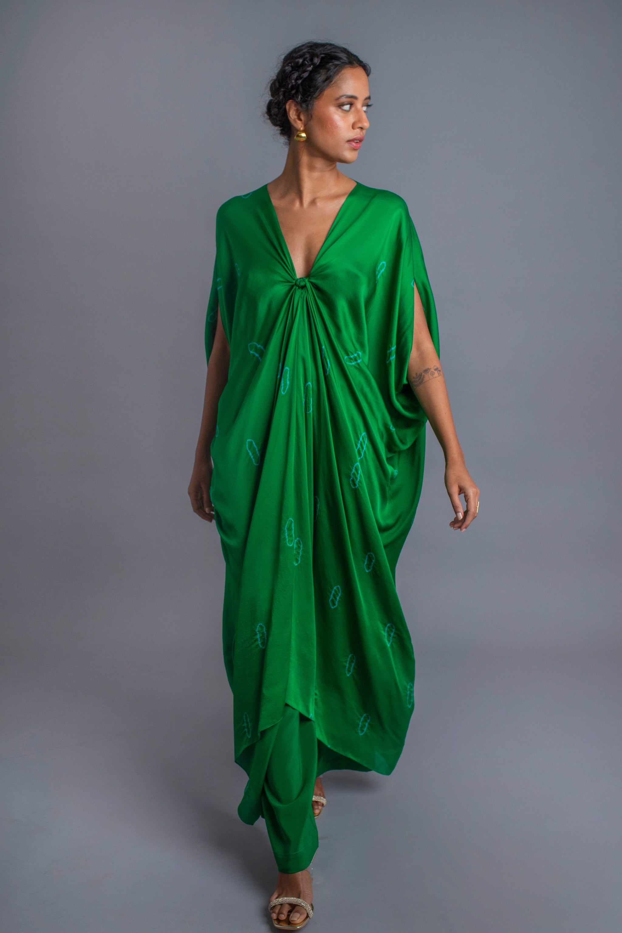 Green Kaftan Dress L Green Kaftan Dress L