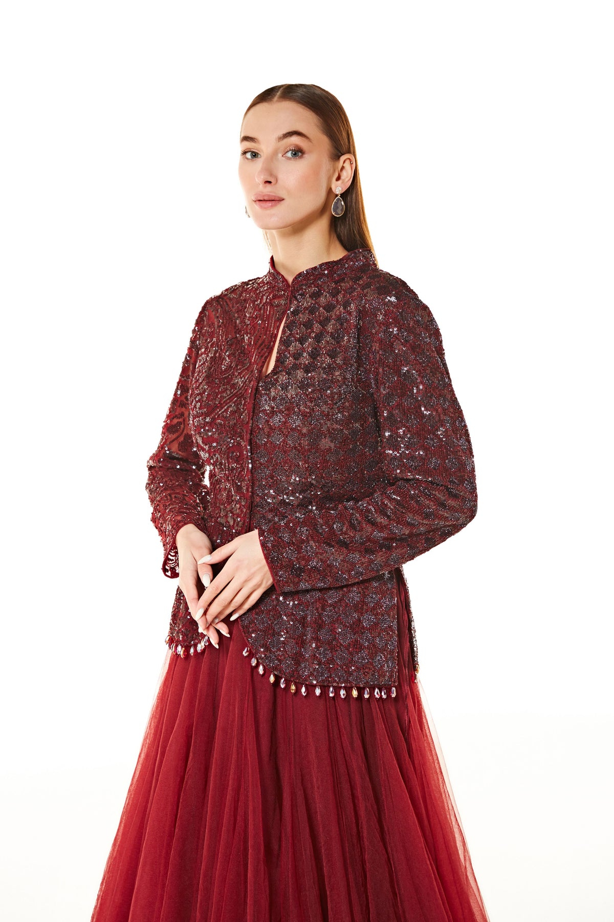 Maroon Dalia Lehenga Set