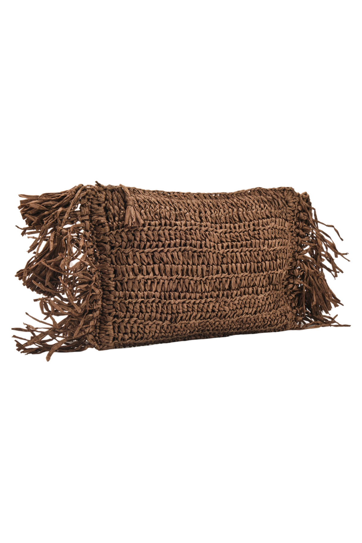 Raffia Clutch With Tassels
