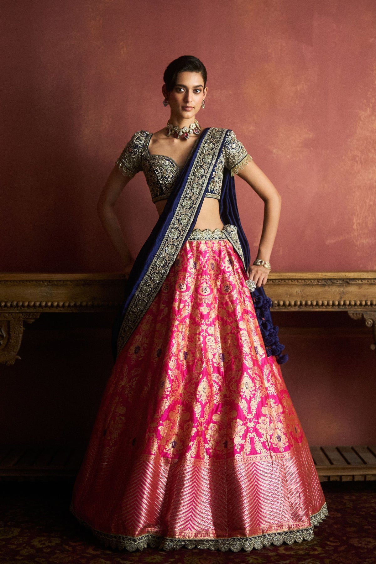 Banarasi Pink Lehenga Set