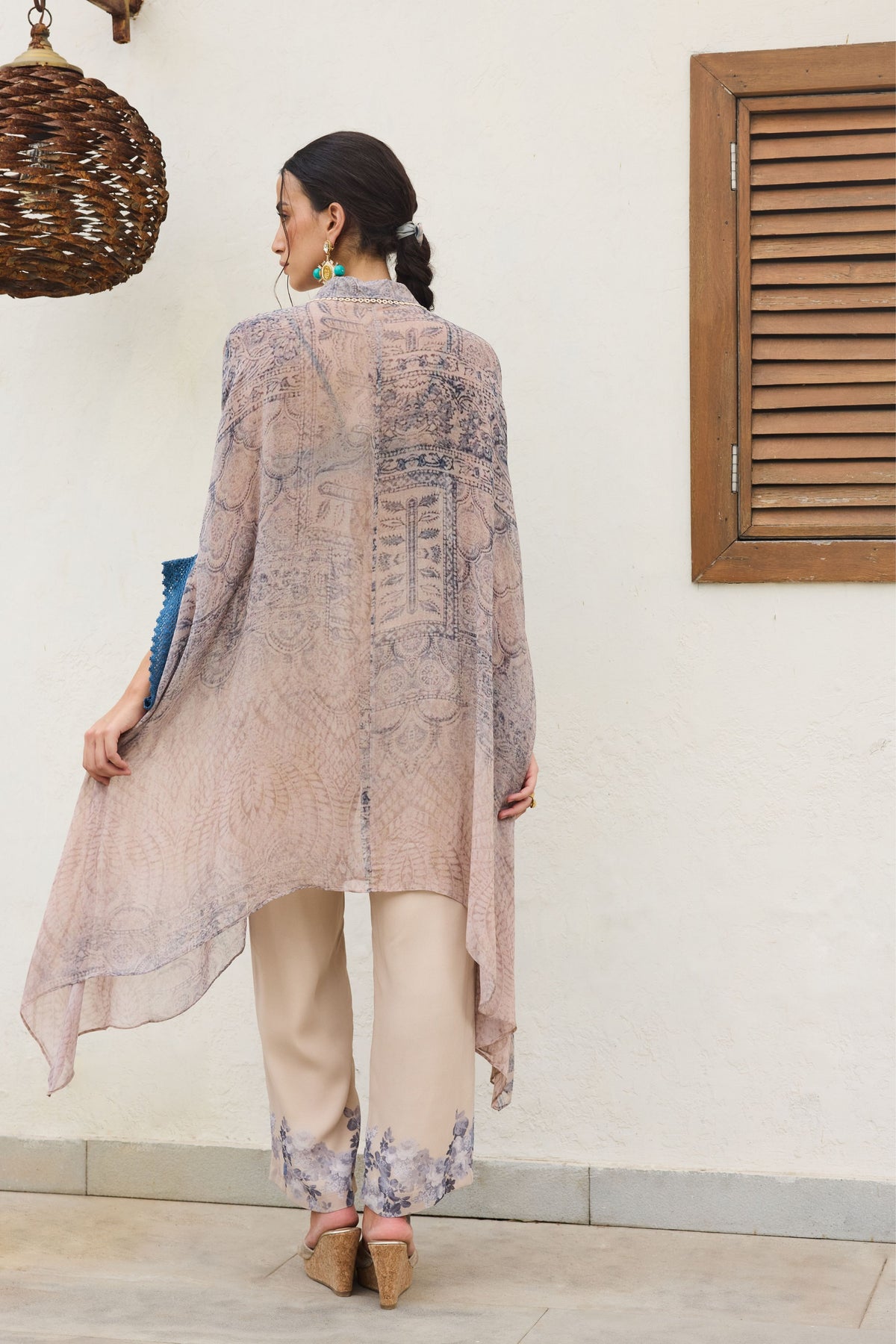 Ira Blue Printed Tunic Set