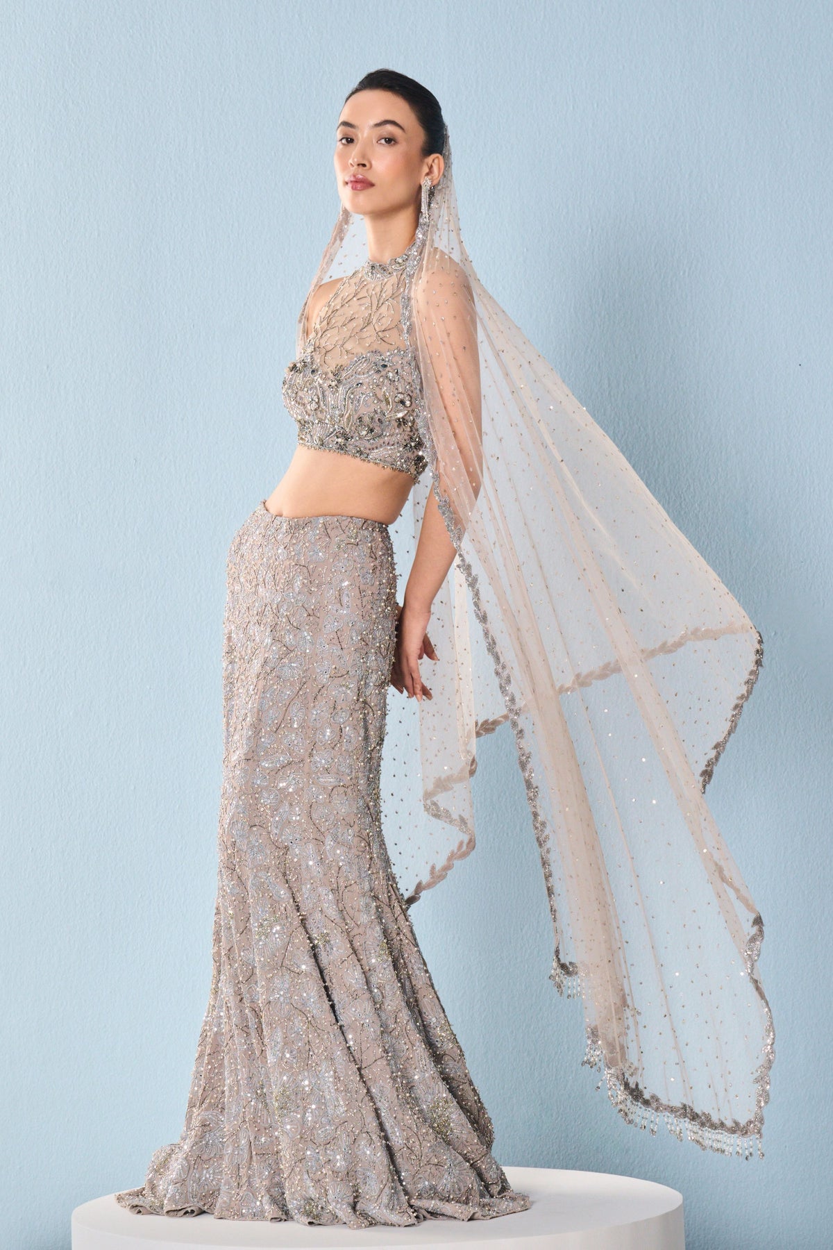 Georgette Fit N Flare Lehenga Set