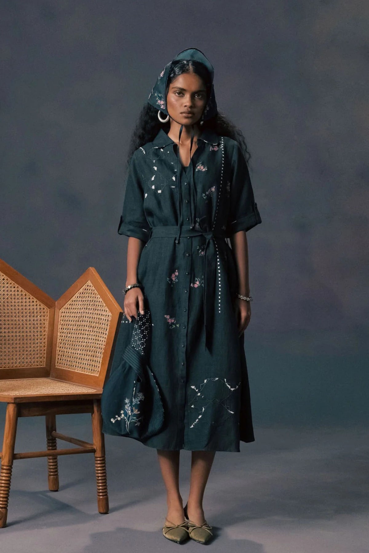 Indigo Block Printing Dress