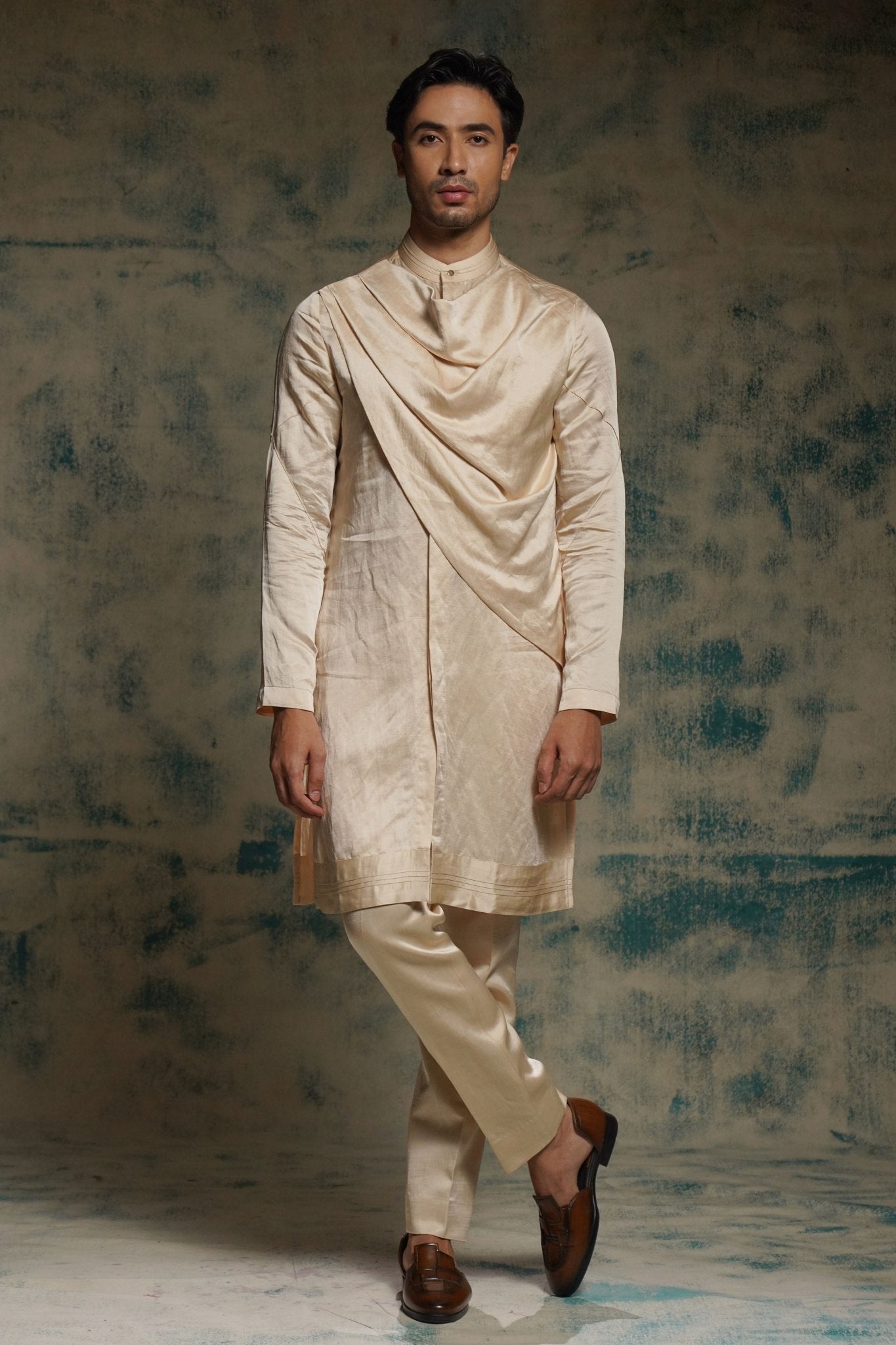 Buttercream Long Kurta Set - Jatin Malik - Elahe