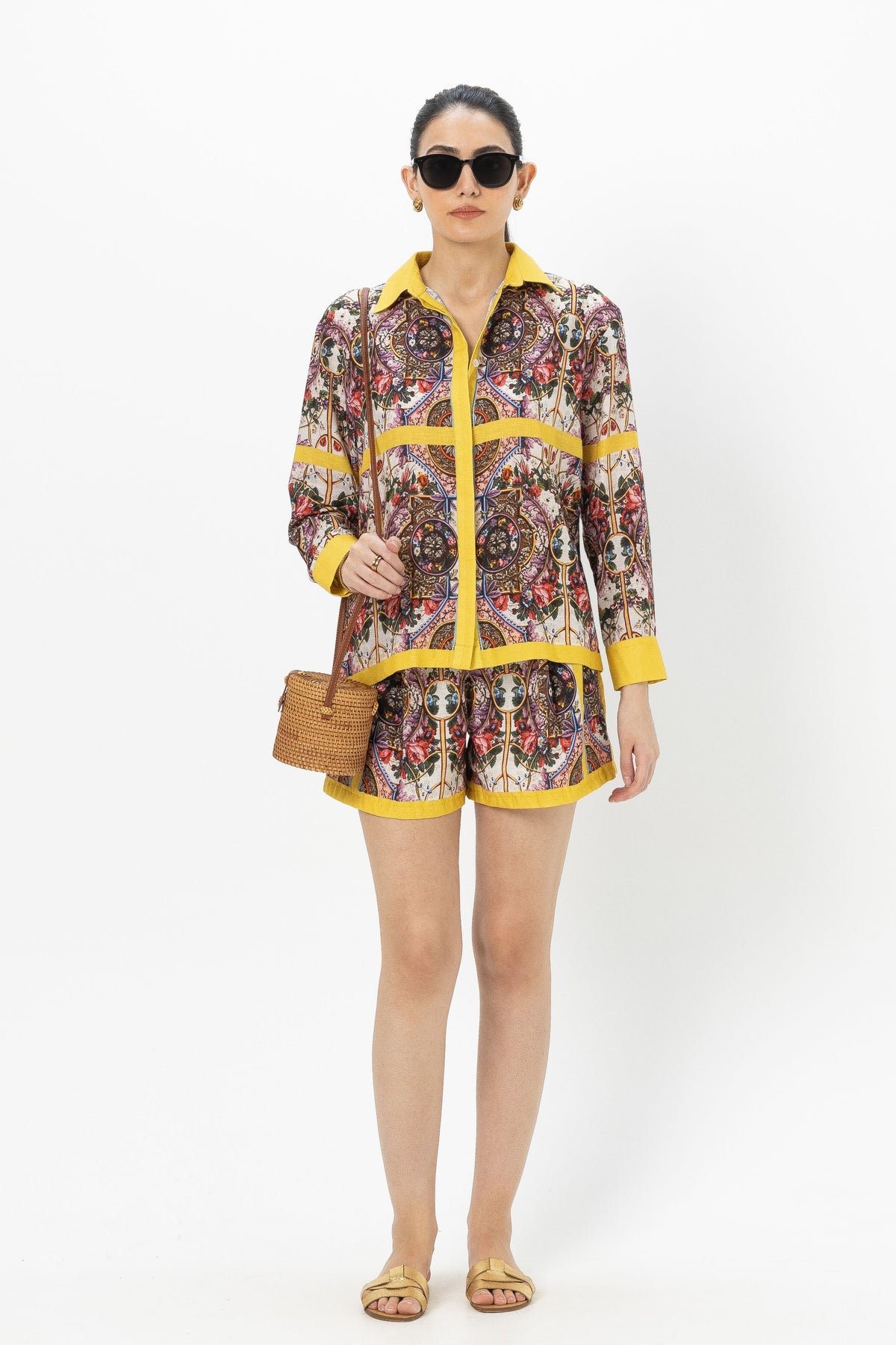 Rococo Yellow Shorts Set