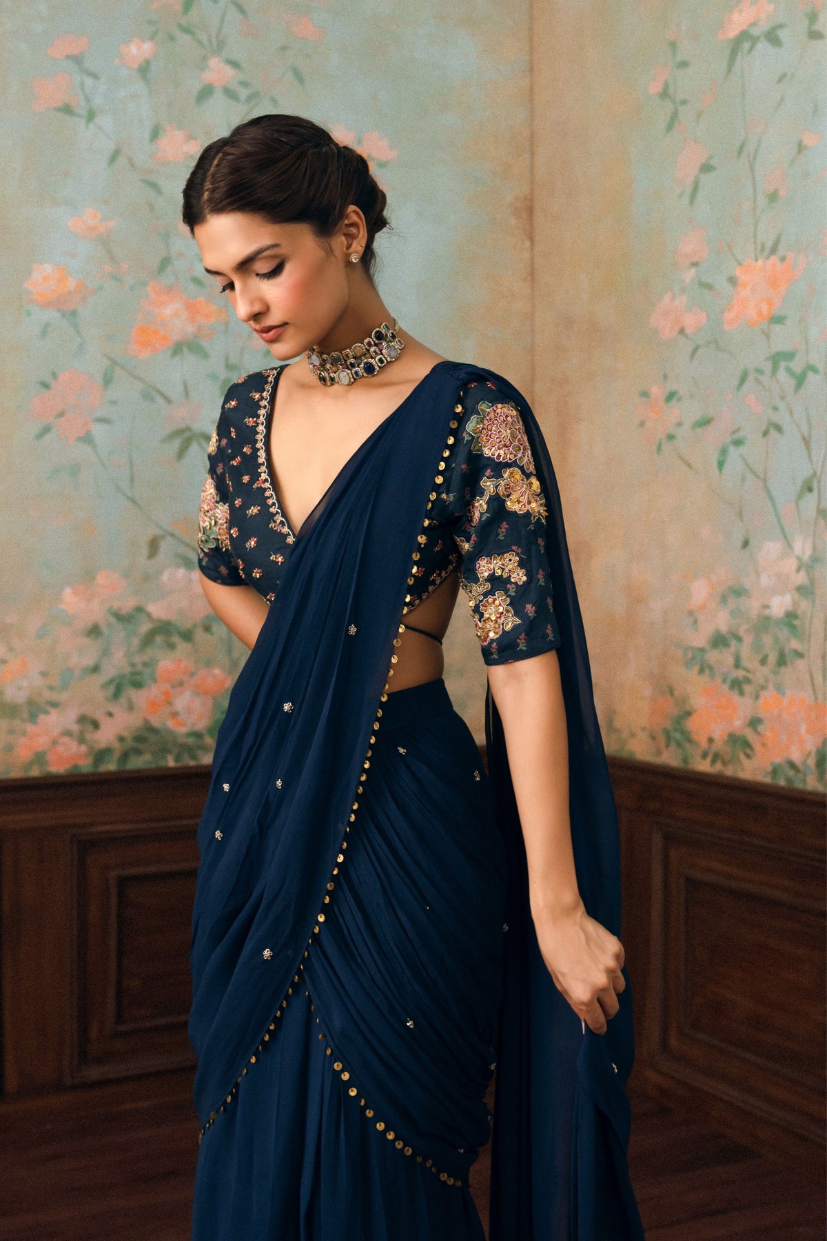 Navy Kaia Saree Set
