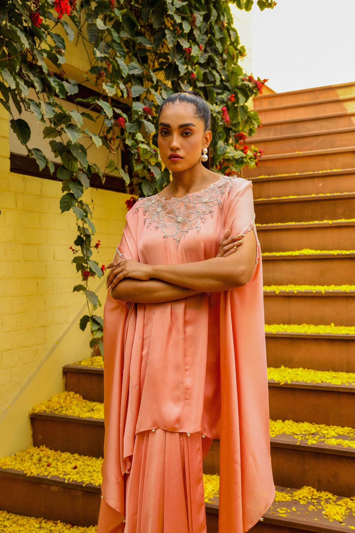 Rhytm Peach Kaftan Set