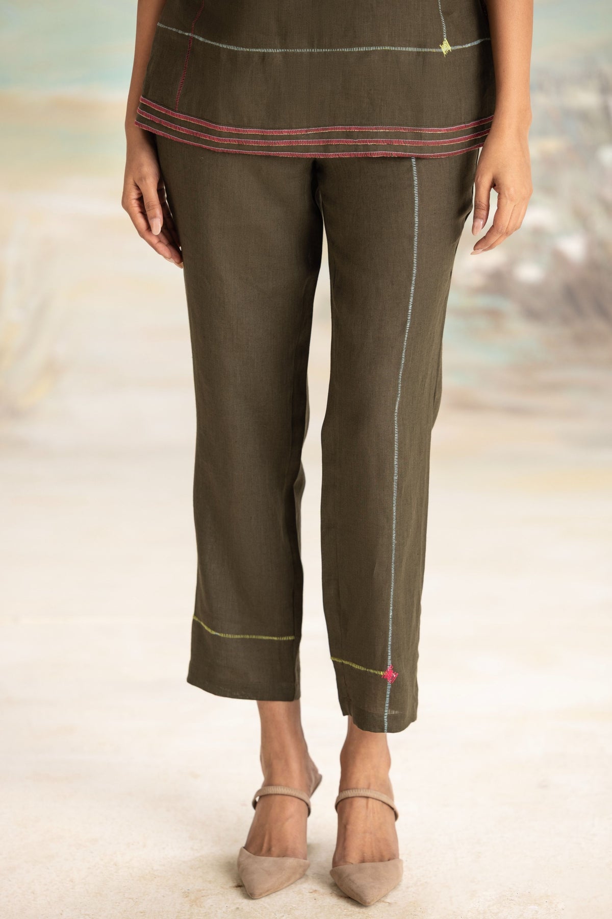 Over Lock Avocado Co-ord Set