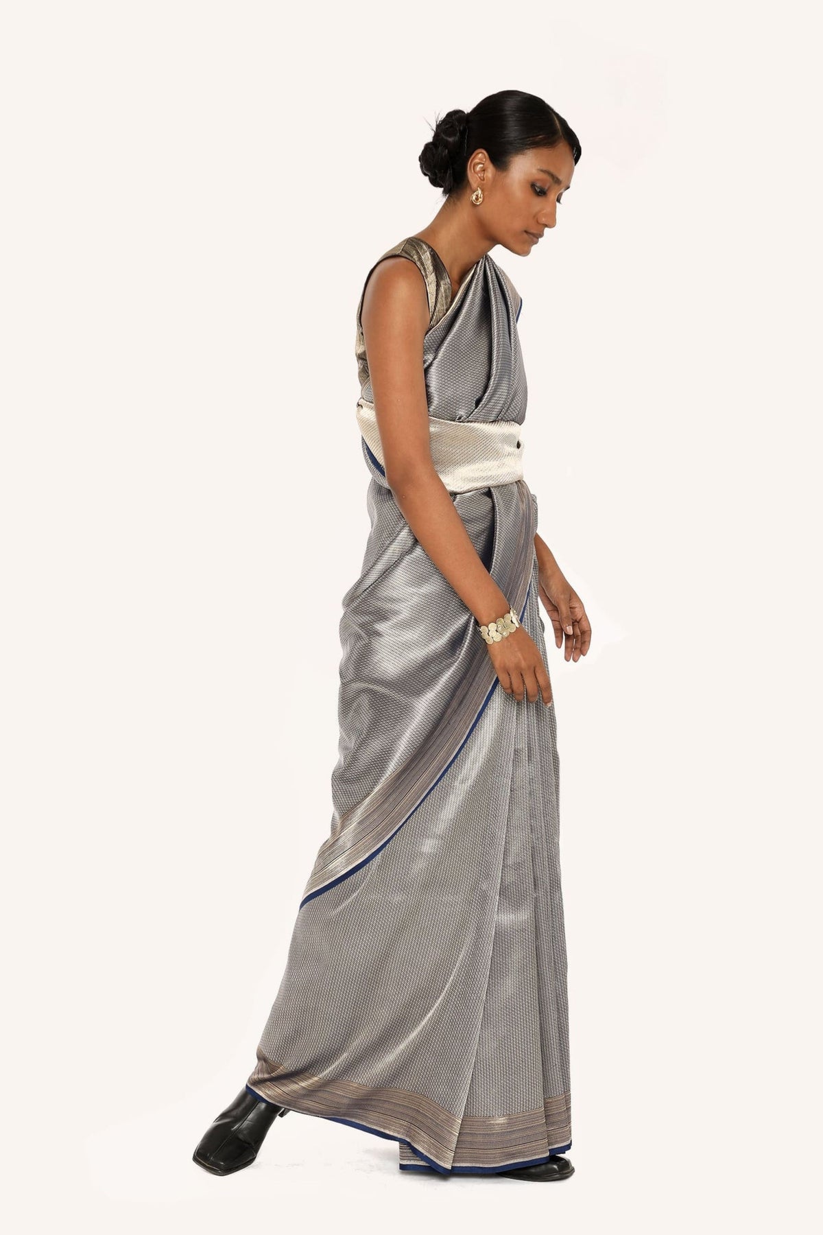 Blue Gold Silver Jari Sarees