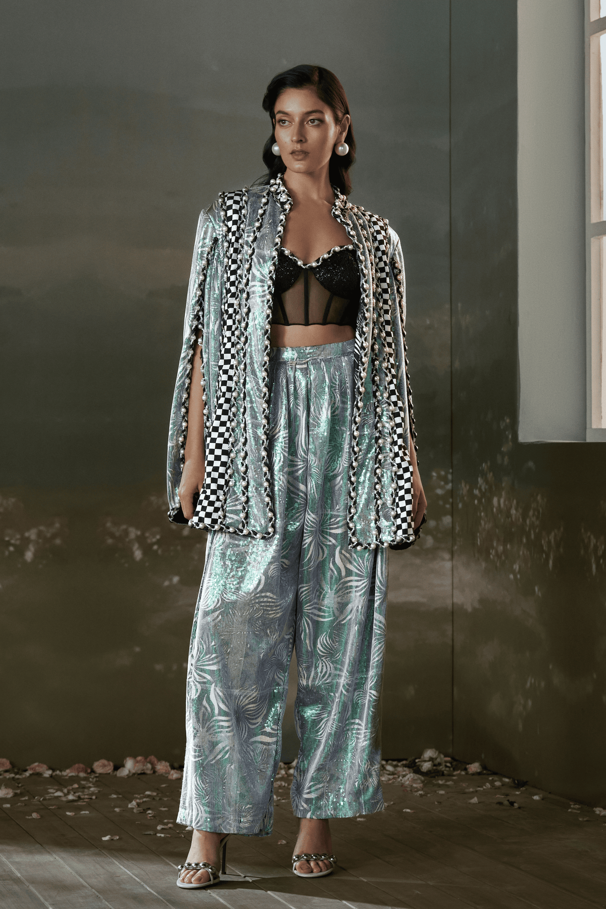 Printed Metallic Co-ord Set