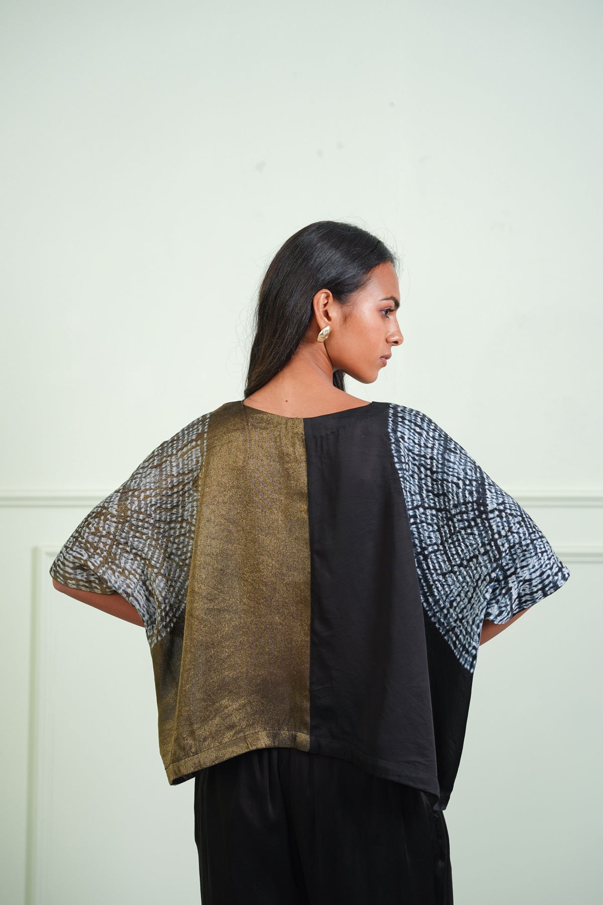 Tissue Shibori Crop Top