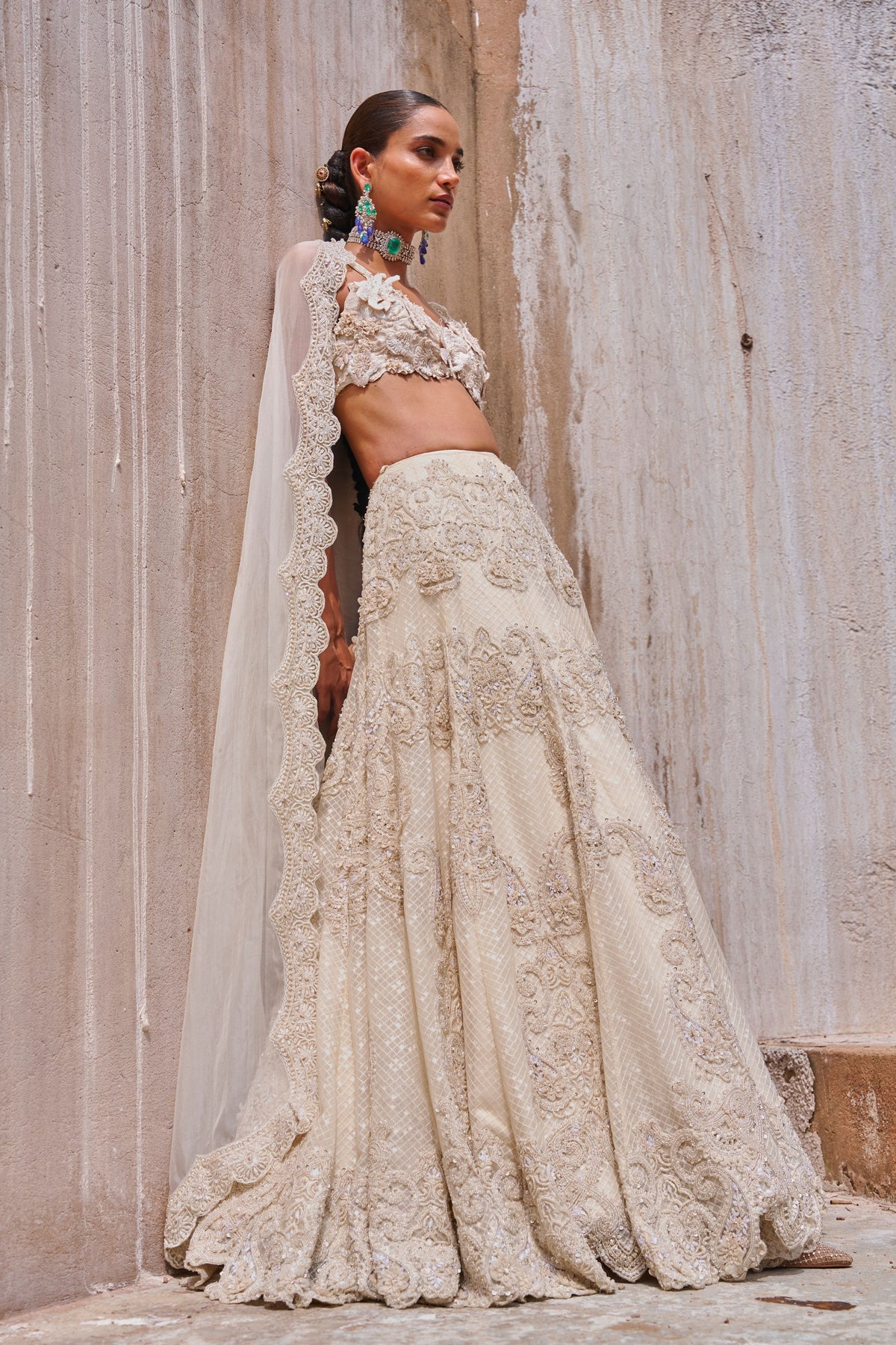 Ivory Bloom Lehenga Set