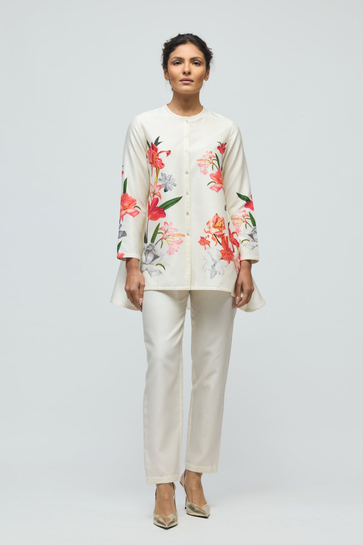 Ivory Chanderi Tunic Set