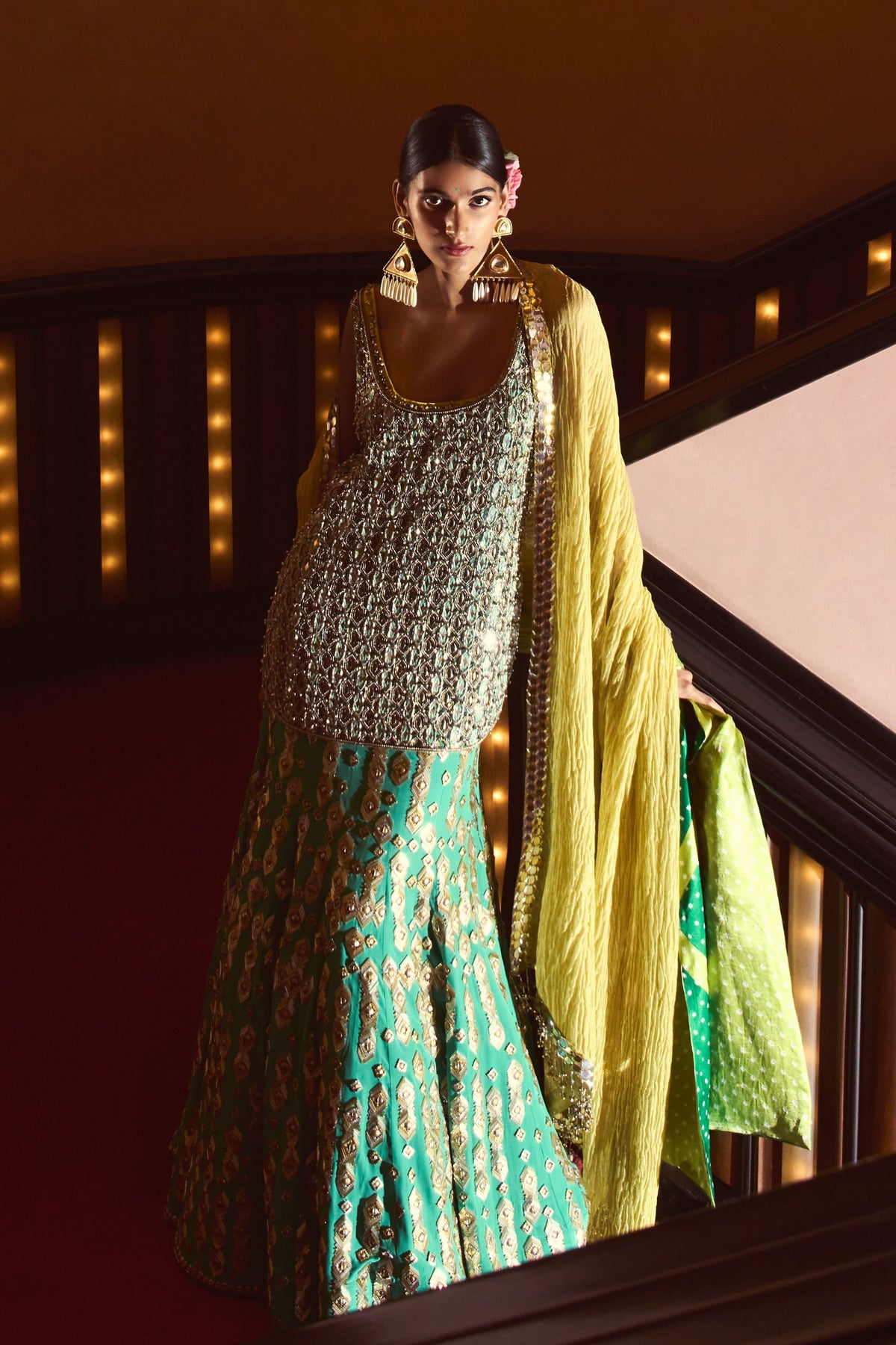 Mirror Talkies Turquoise Lehenga Set