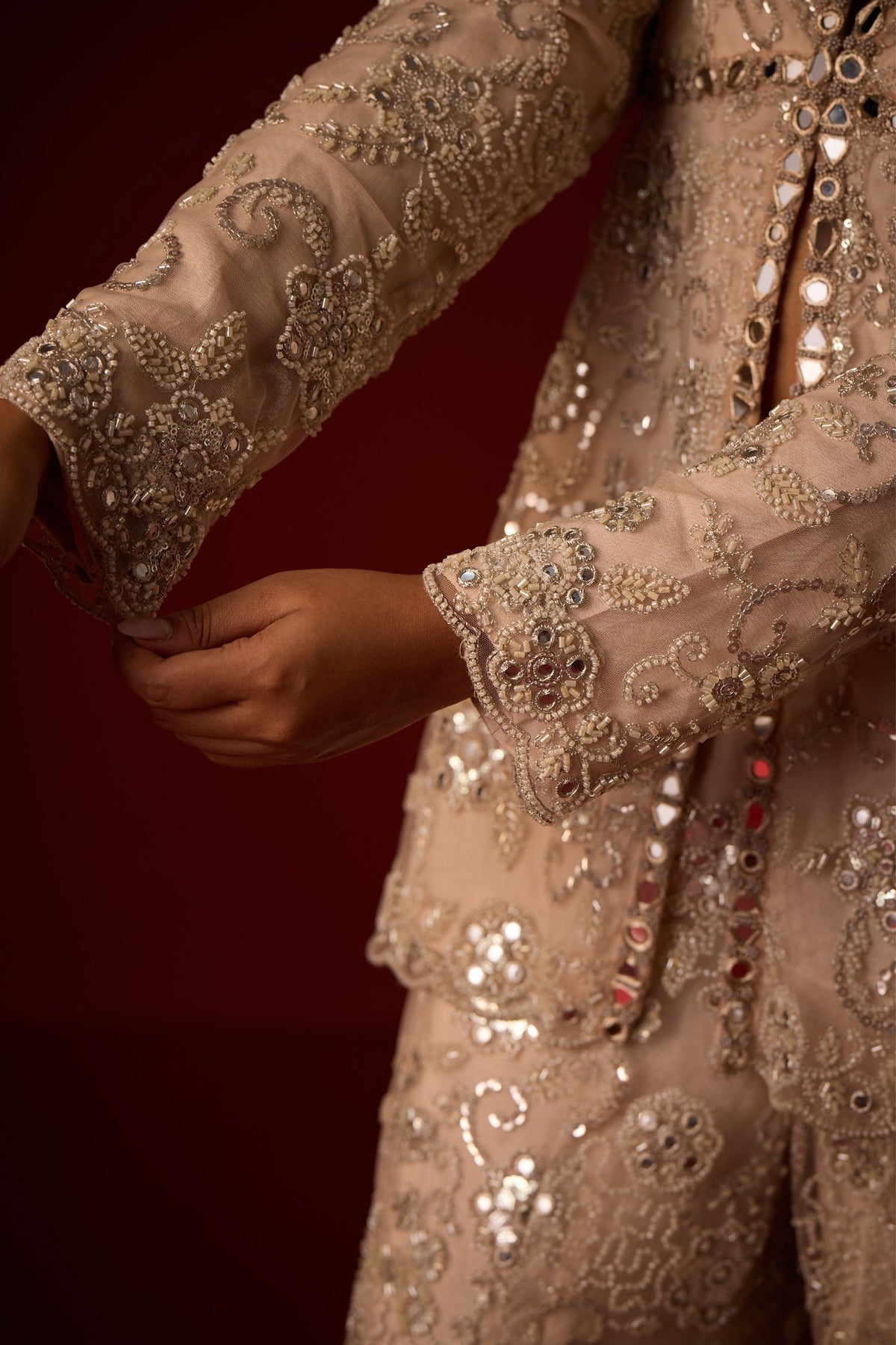 Embroidered Peplum Blazer