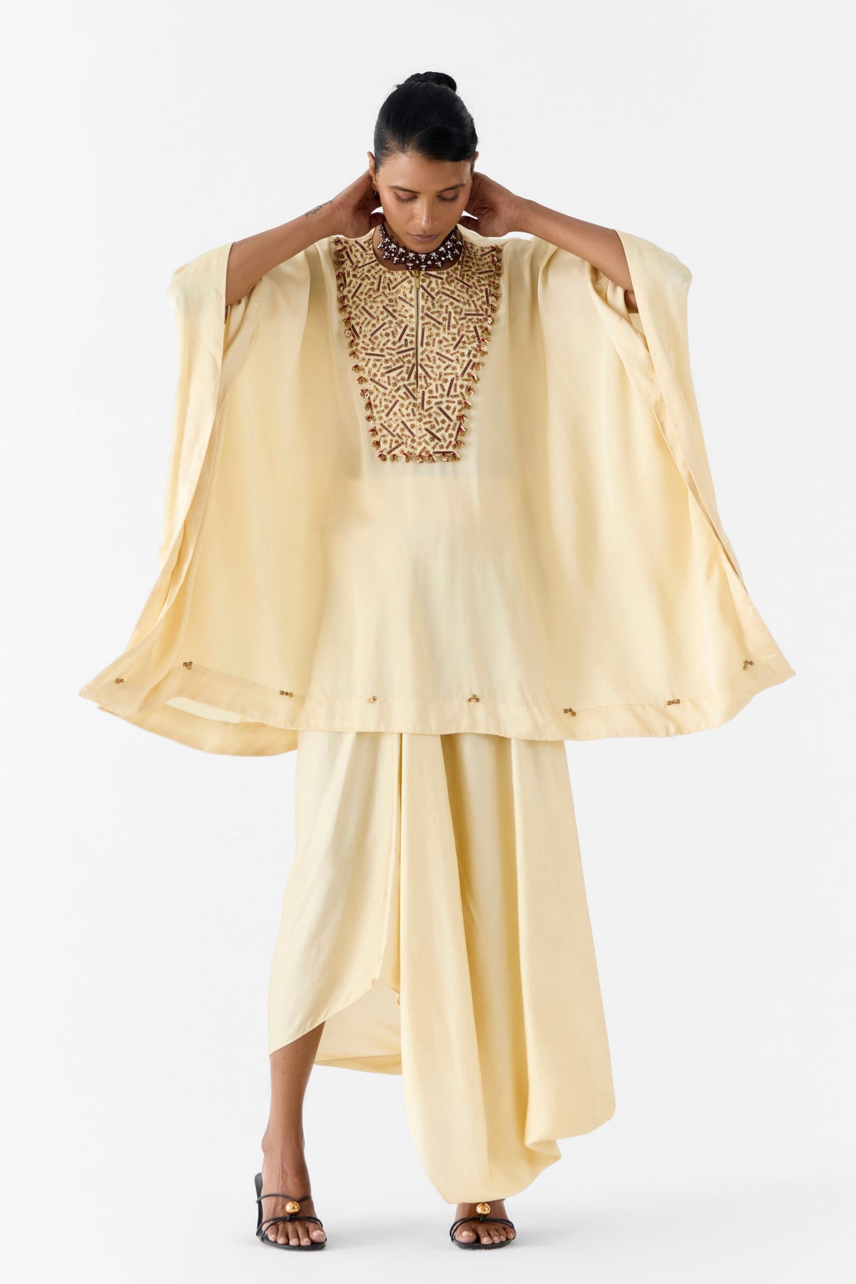 Pearl Embroidered Kaftan Set