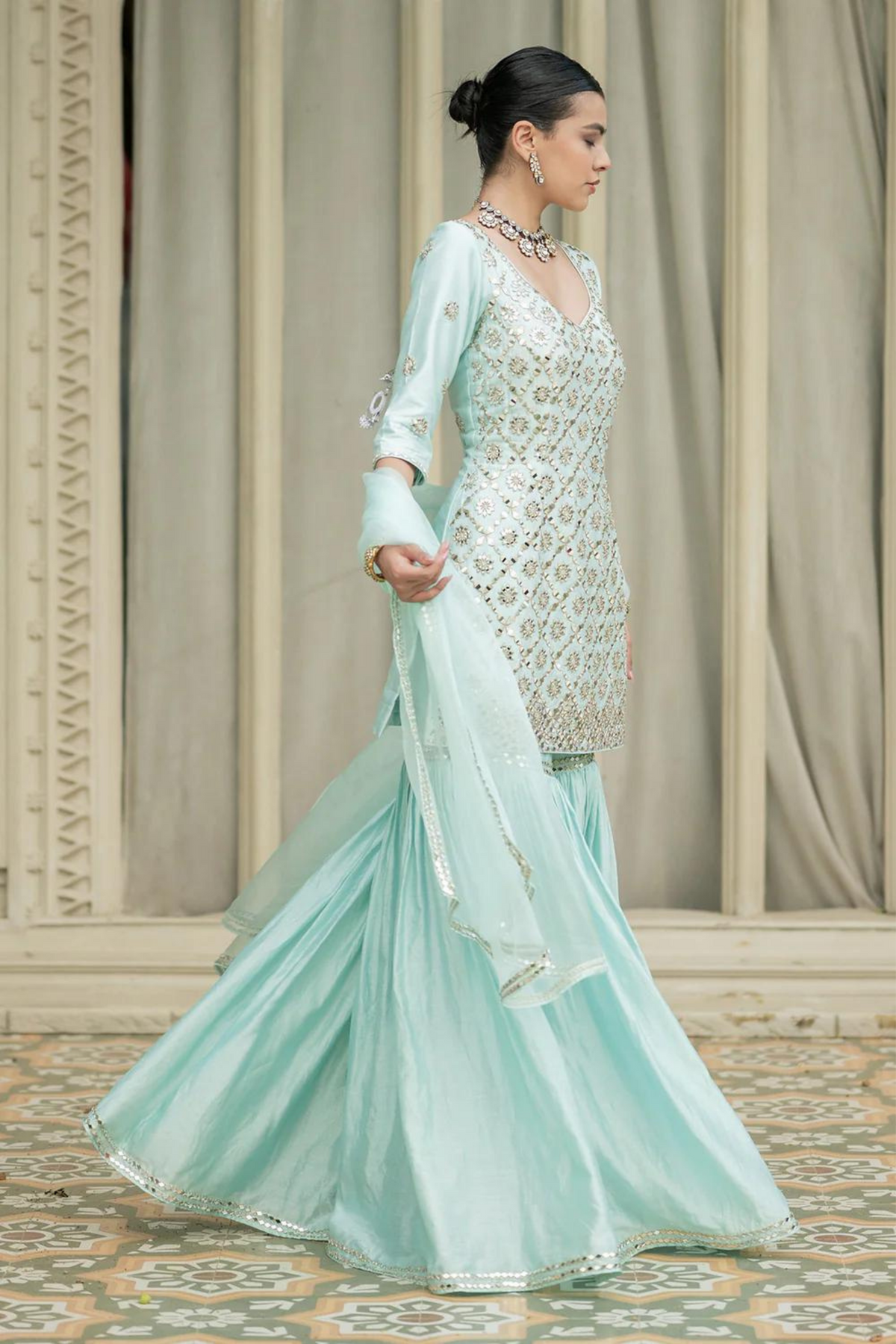 Baby Blue Sharara Set