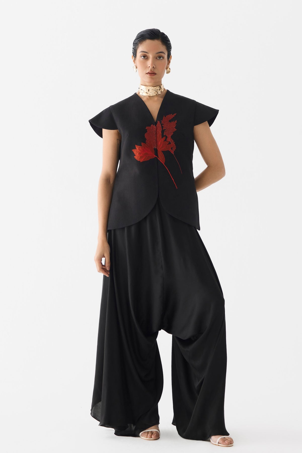 Red Tiger Lily Waist Coat Set