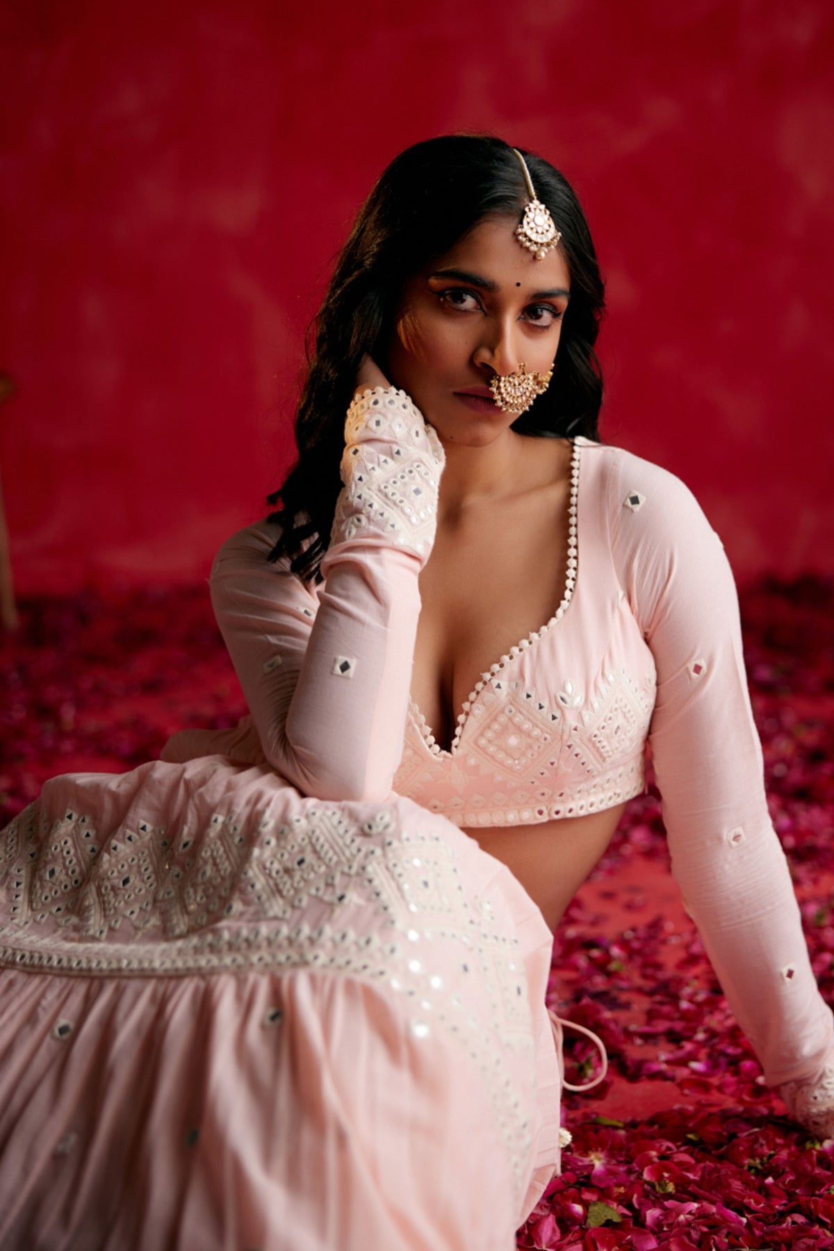Blush Pink Diamond Lehenga Set