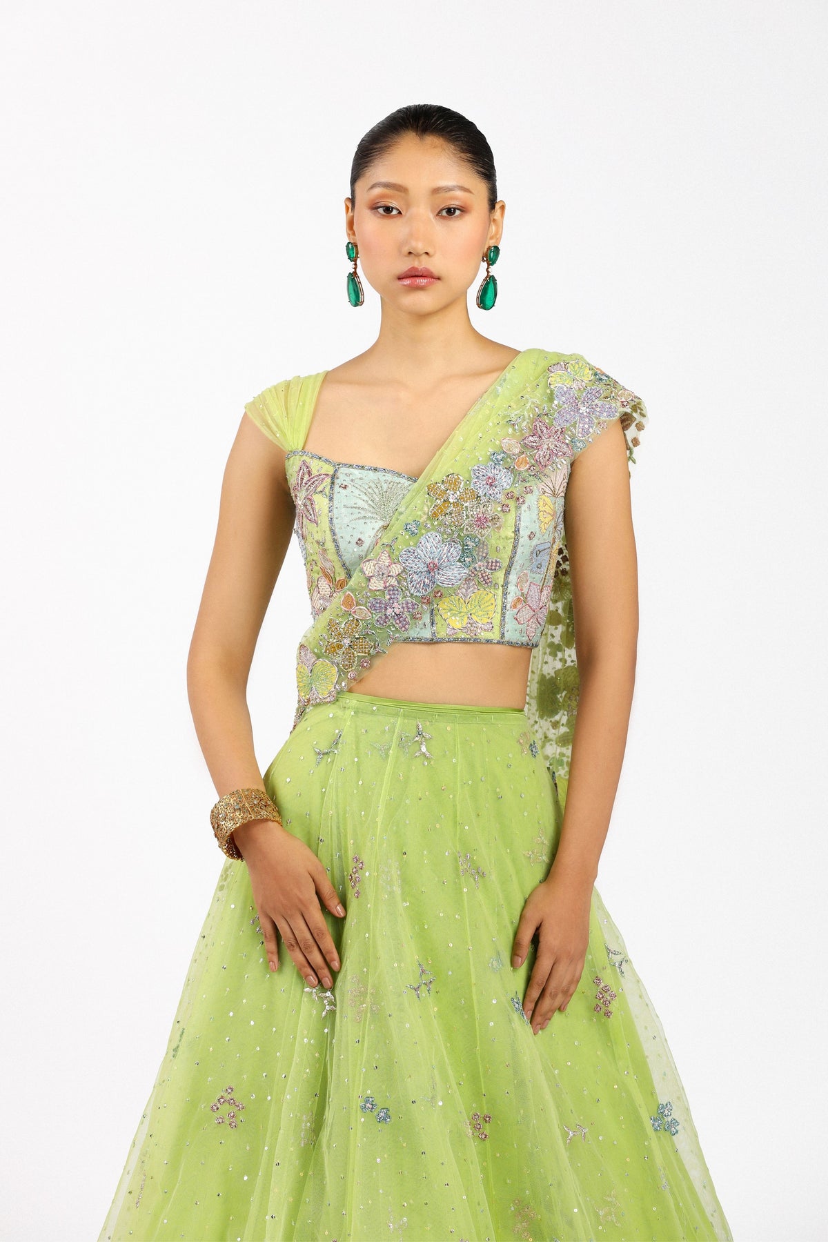 Azalee Lime Lehenga Set