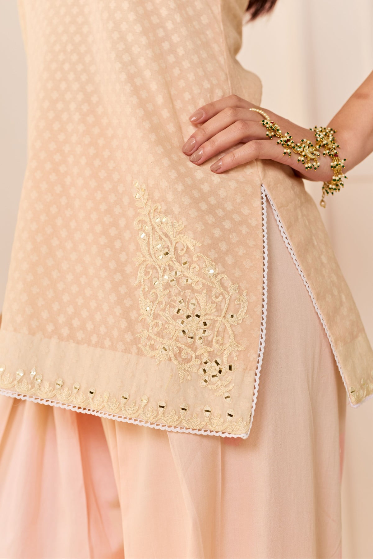 Miral Carnation Pink Short Kurta Set