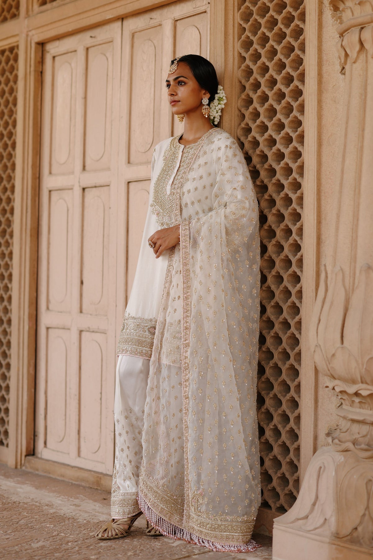 Ansha Ivory Short Kurta Set