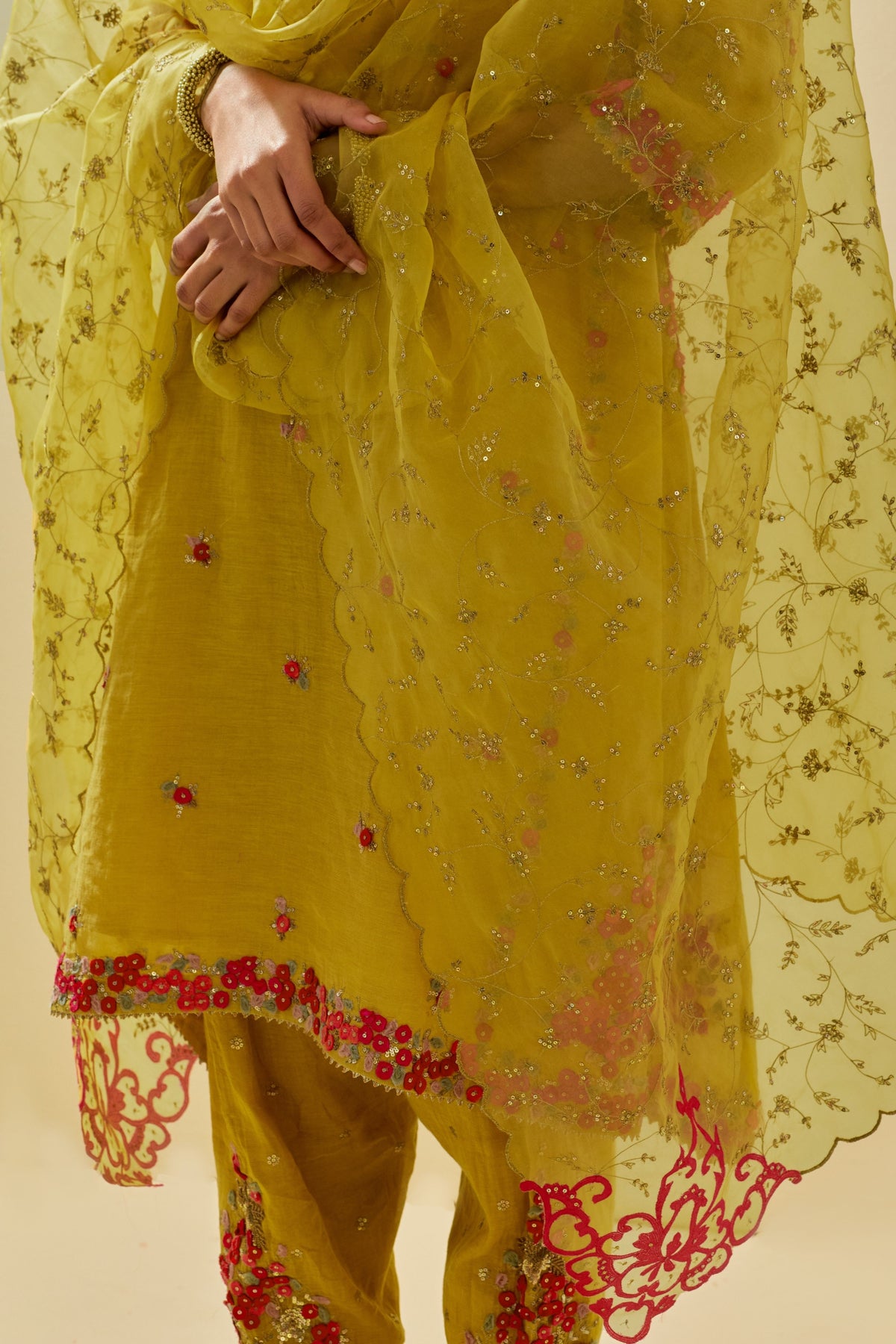 Yellow Short Kurta Set