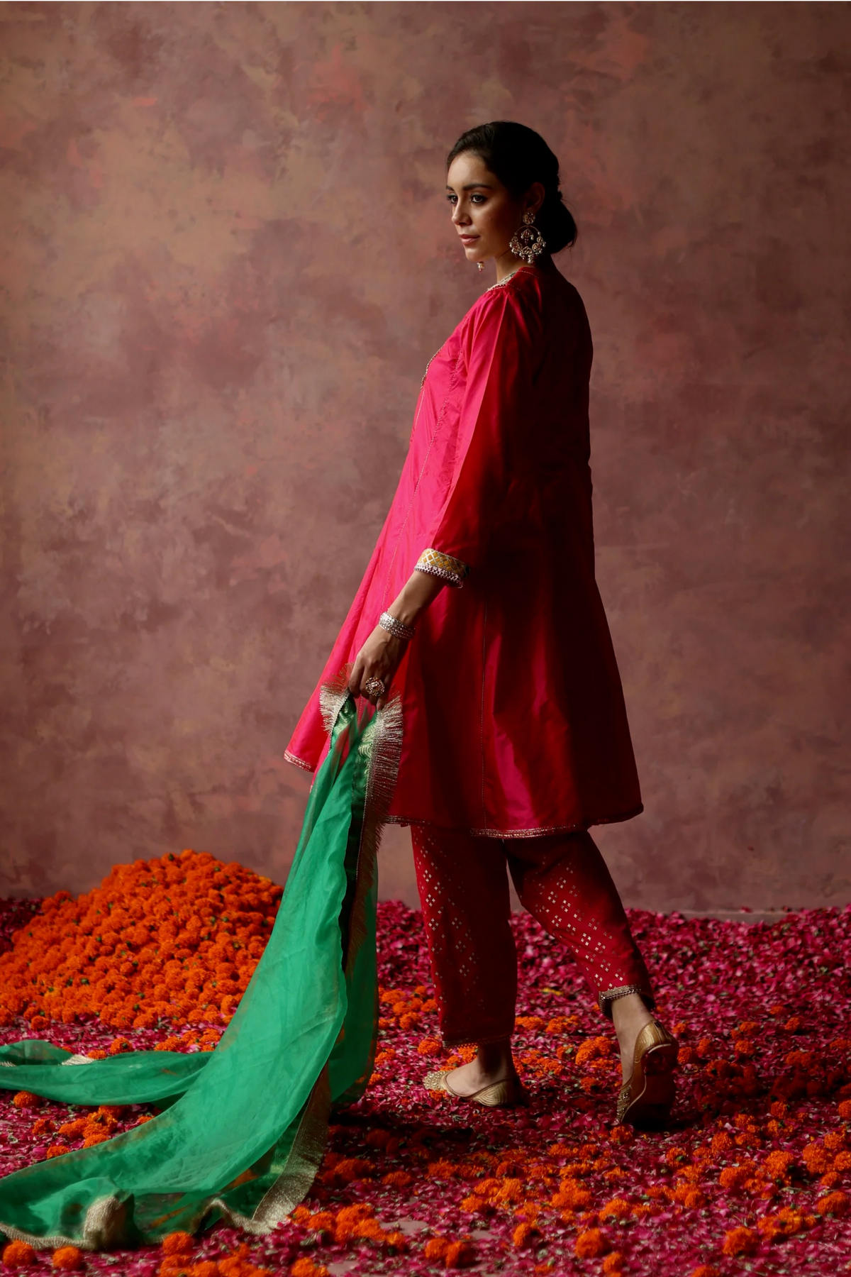 Berry Green Rumi Kurta Set