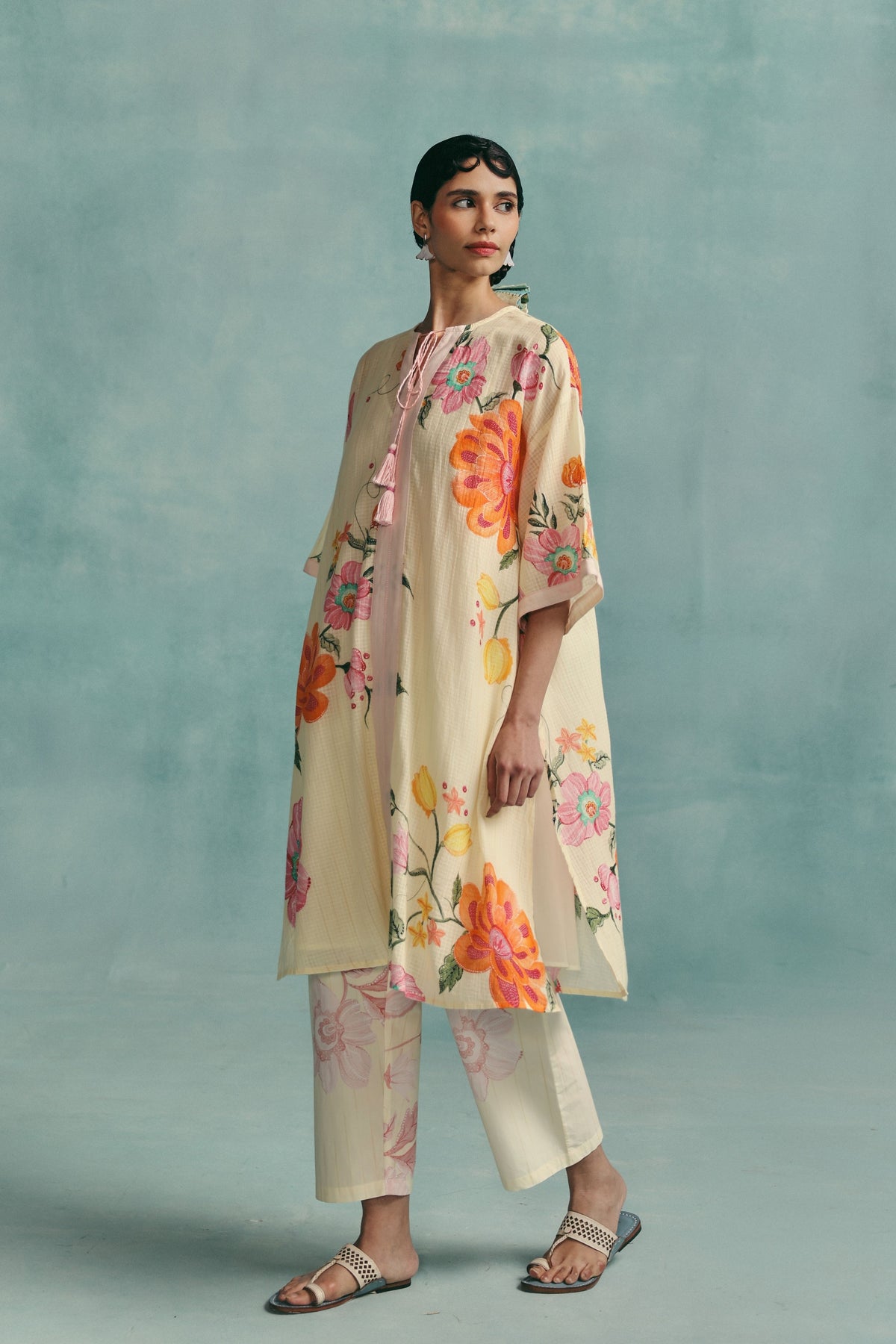 Dahlia Ecru Kaftan Set