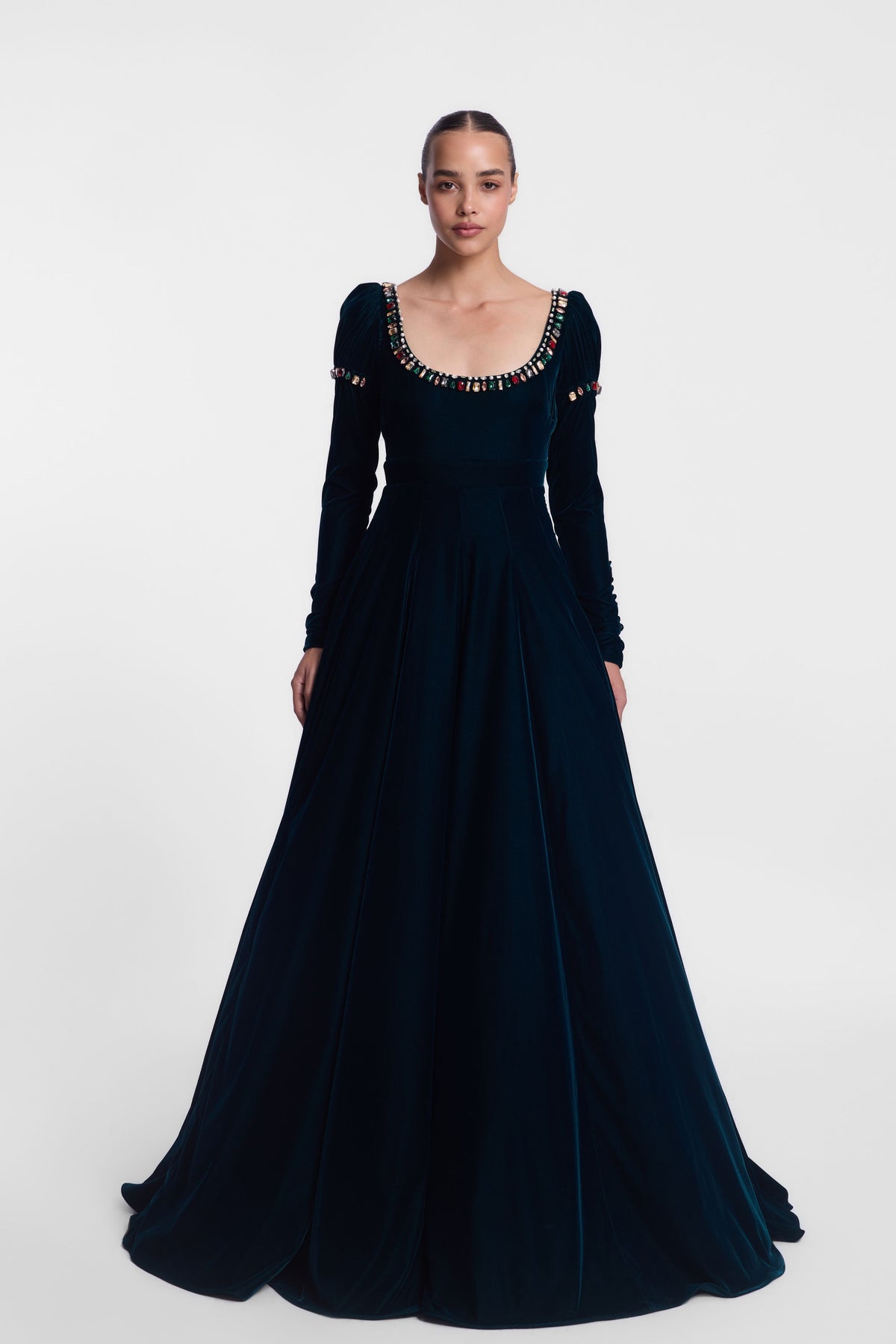 Velvet Empire Cut Gown