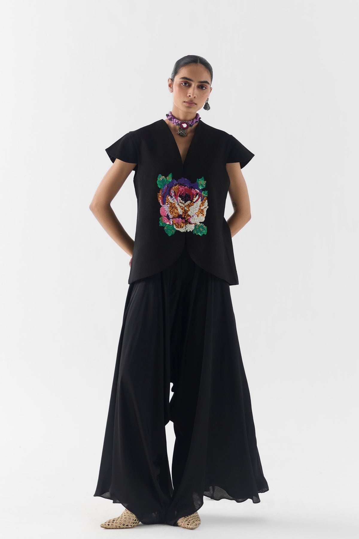 Black Garden Rose Co-Ord Set