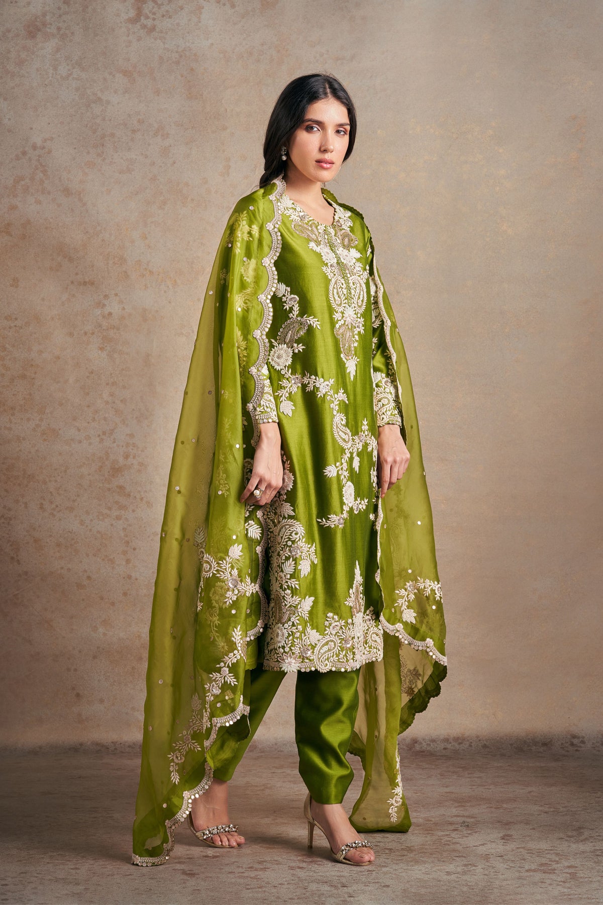 Chic Olive Green Kurta Set