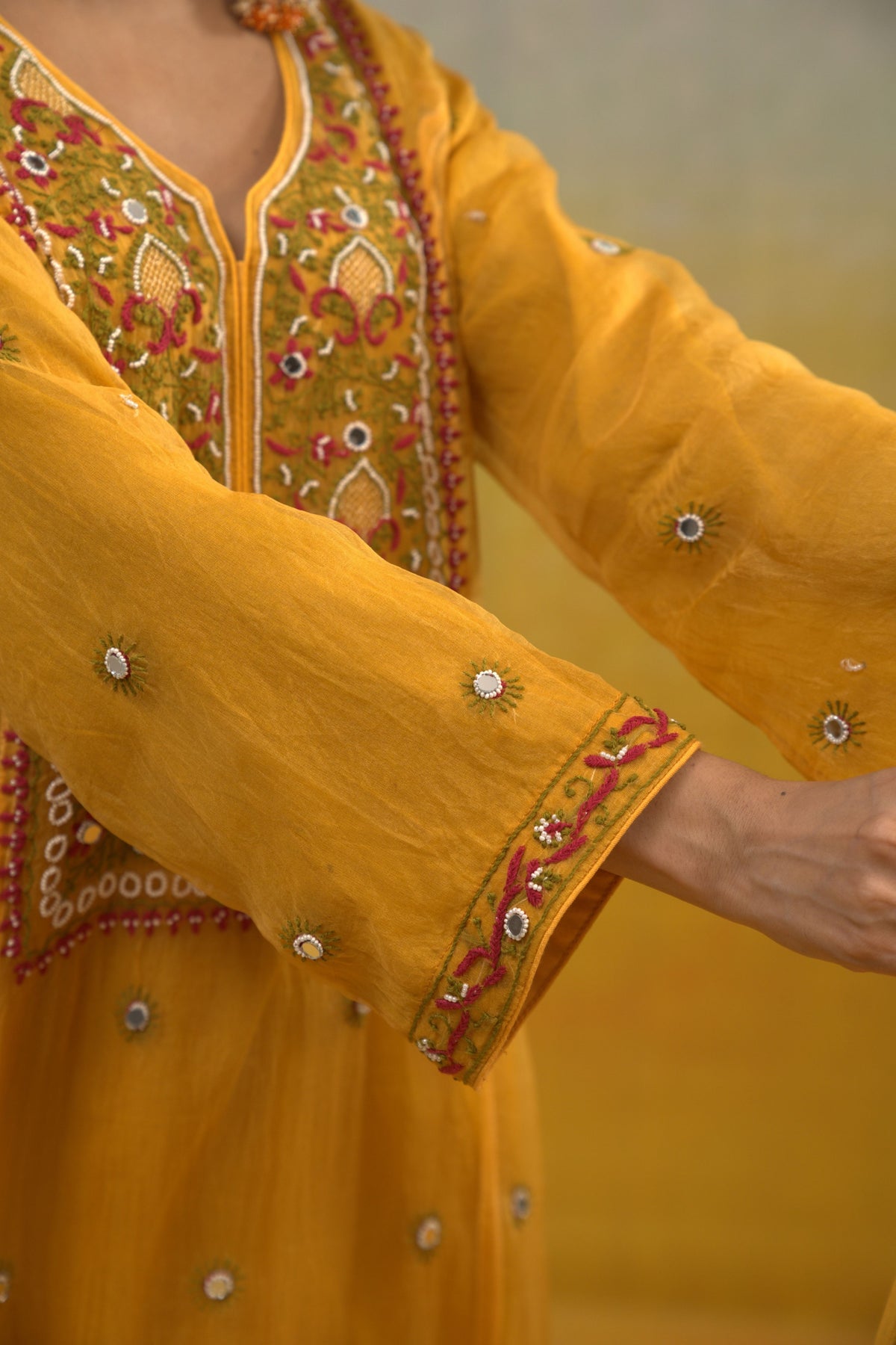 Mango Yellow Kalidar Set