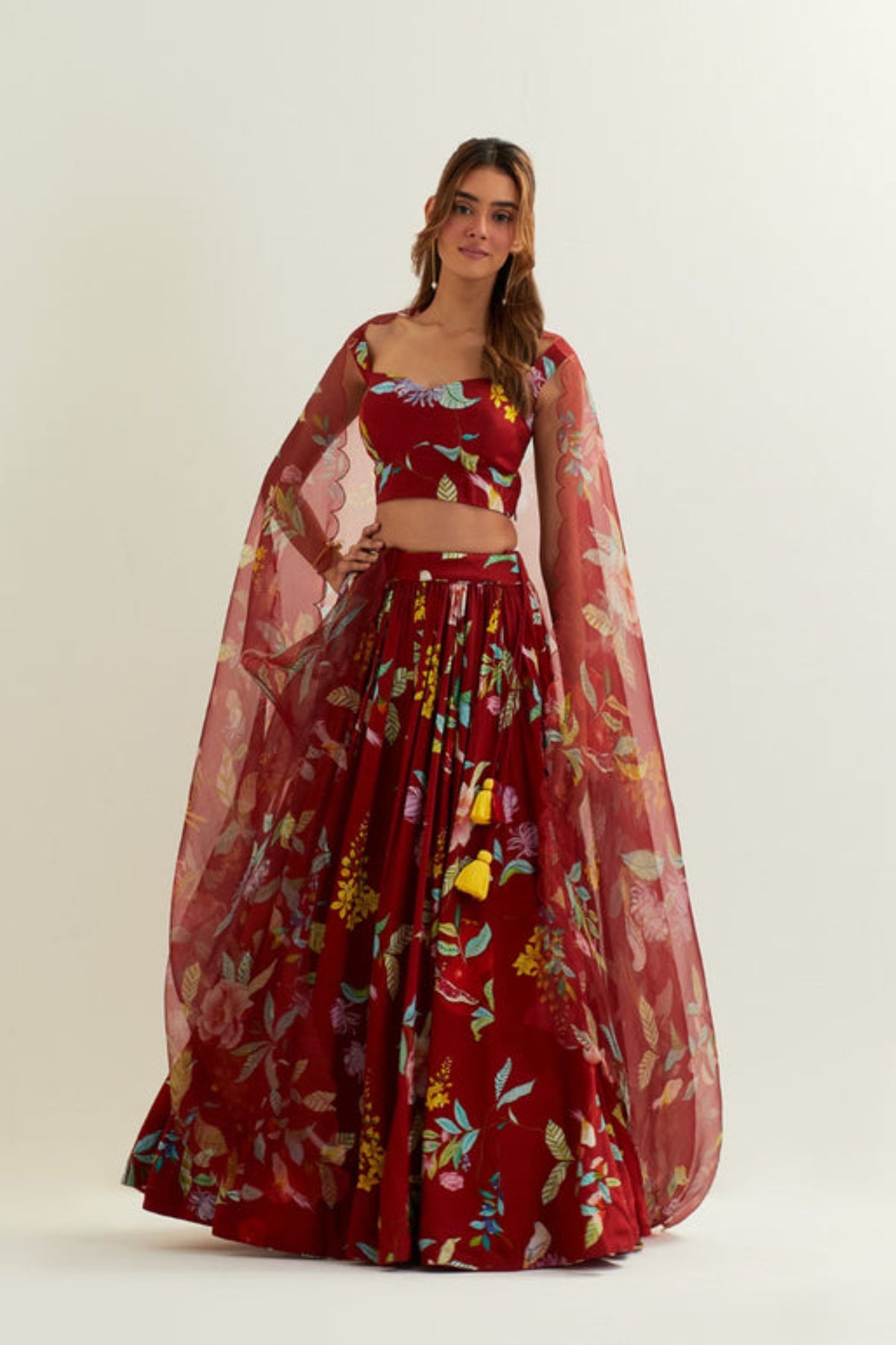 Luna High Waisted Skirt, Blouse and Dupatta