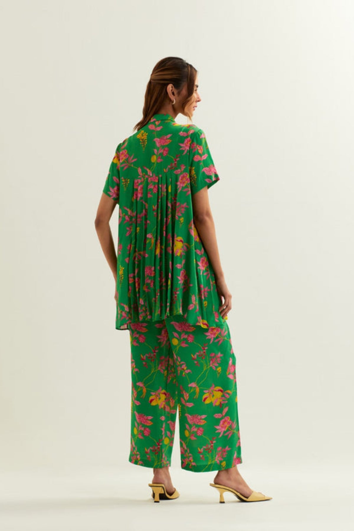 Rene Pleated Shirt with Bottom