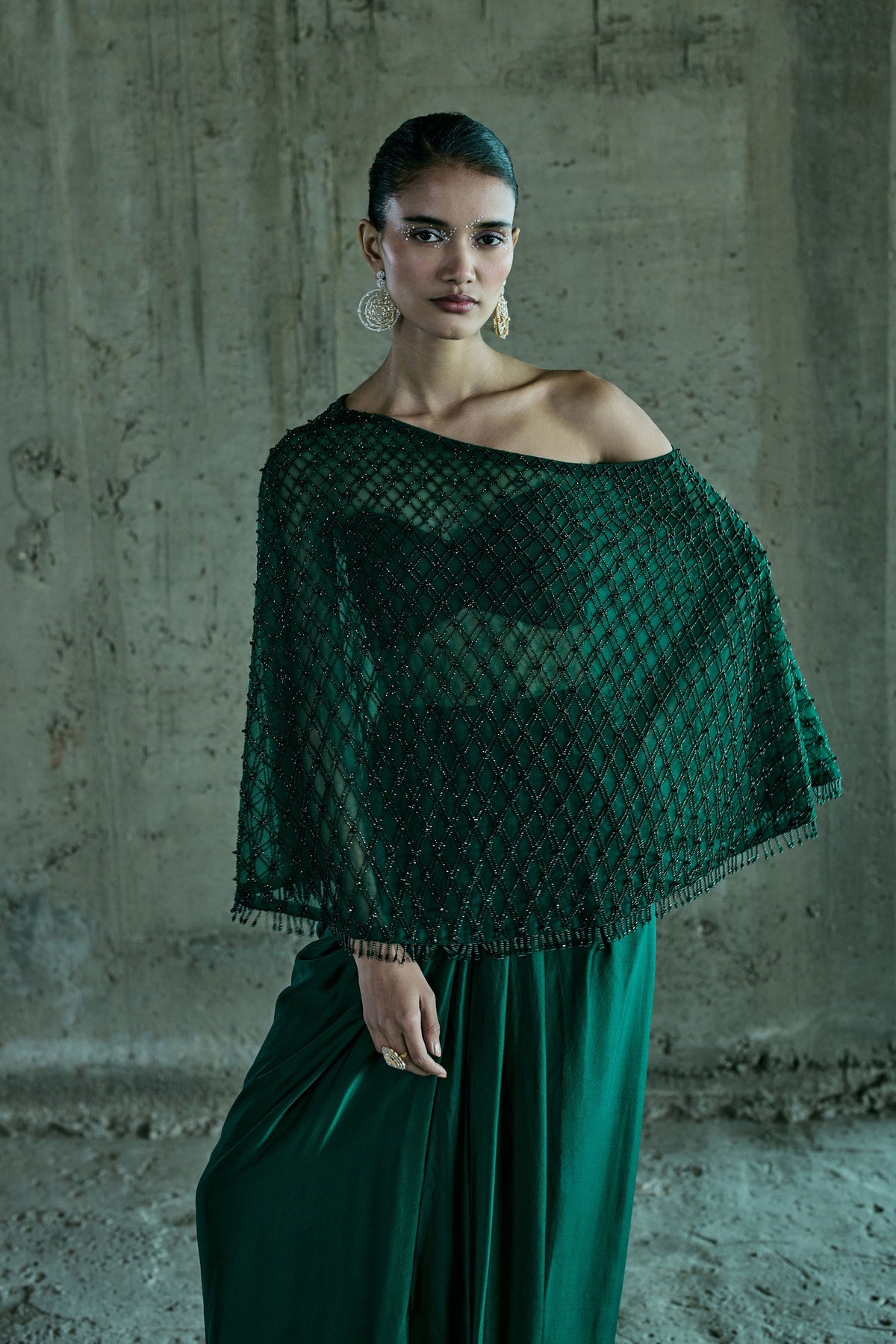 Emerald Cape With Bustier and Skirt