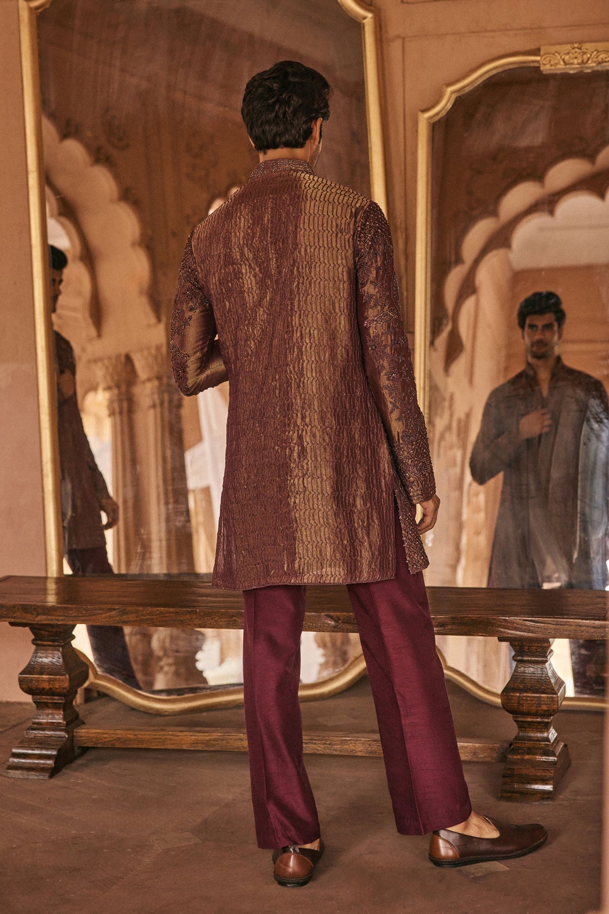 Purple Tissue Kurta Set