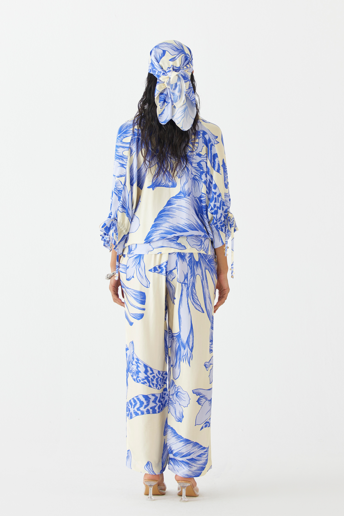 Blue Aphrodite Drawstring Shirt &amp; Trousers