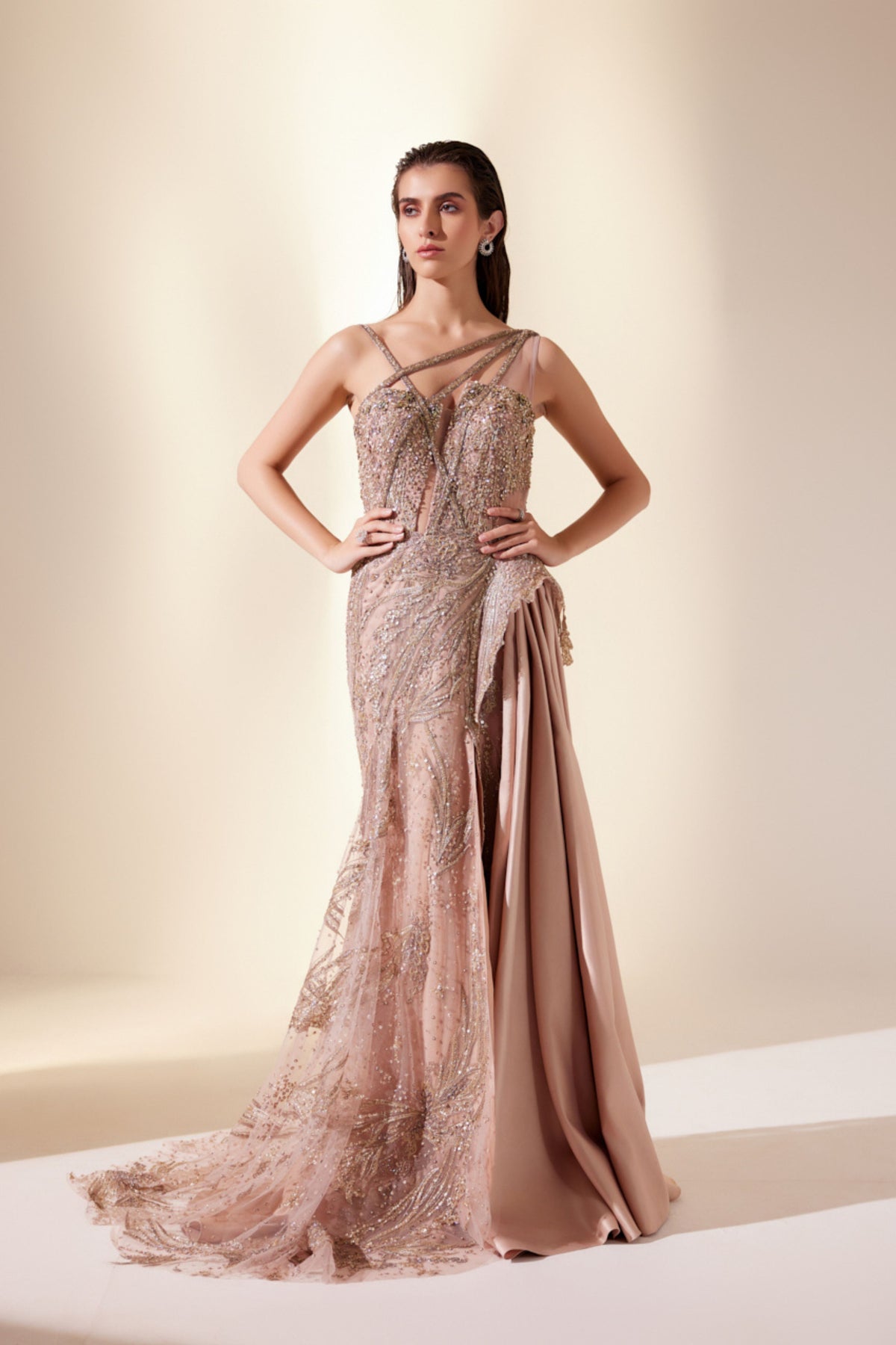 Luminescent Peach Gown