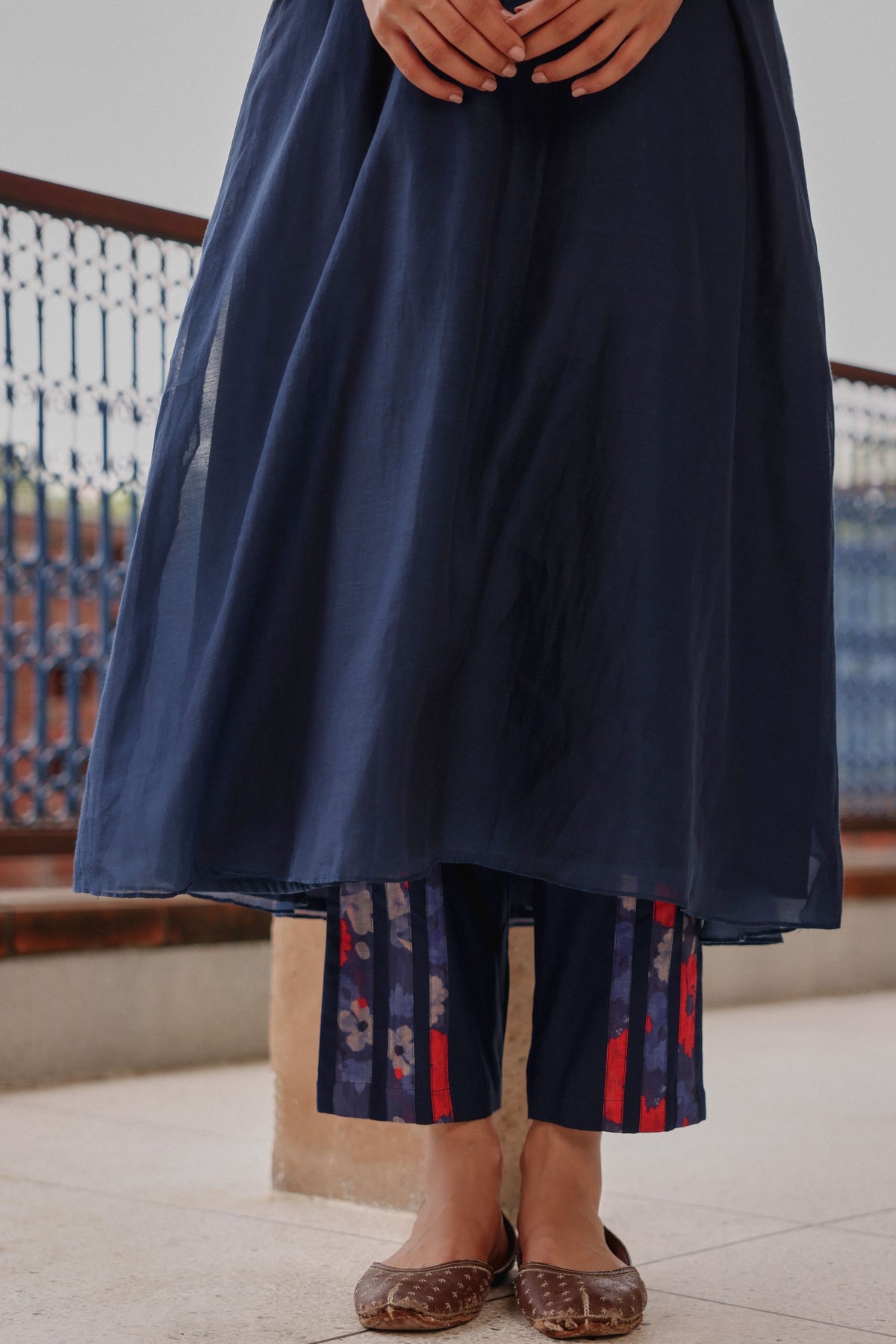 Indigo Applique Bloom Tunic Set